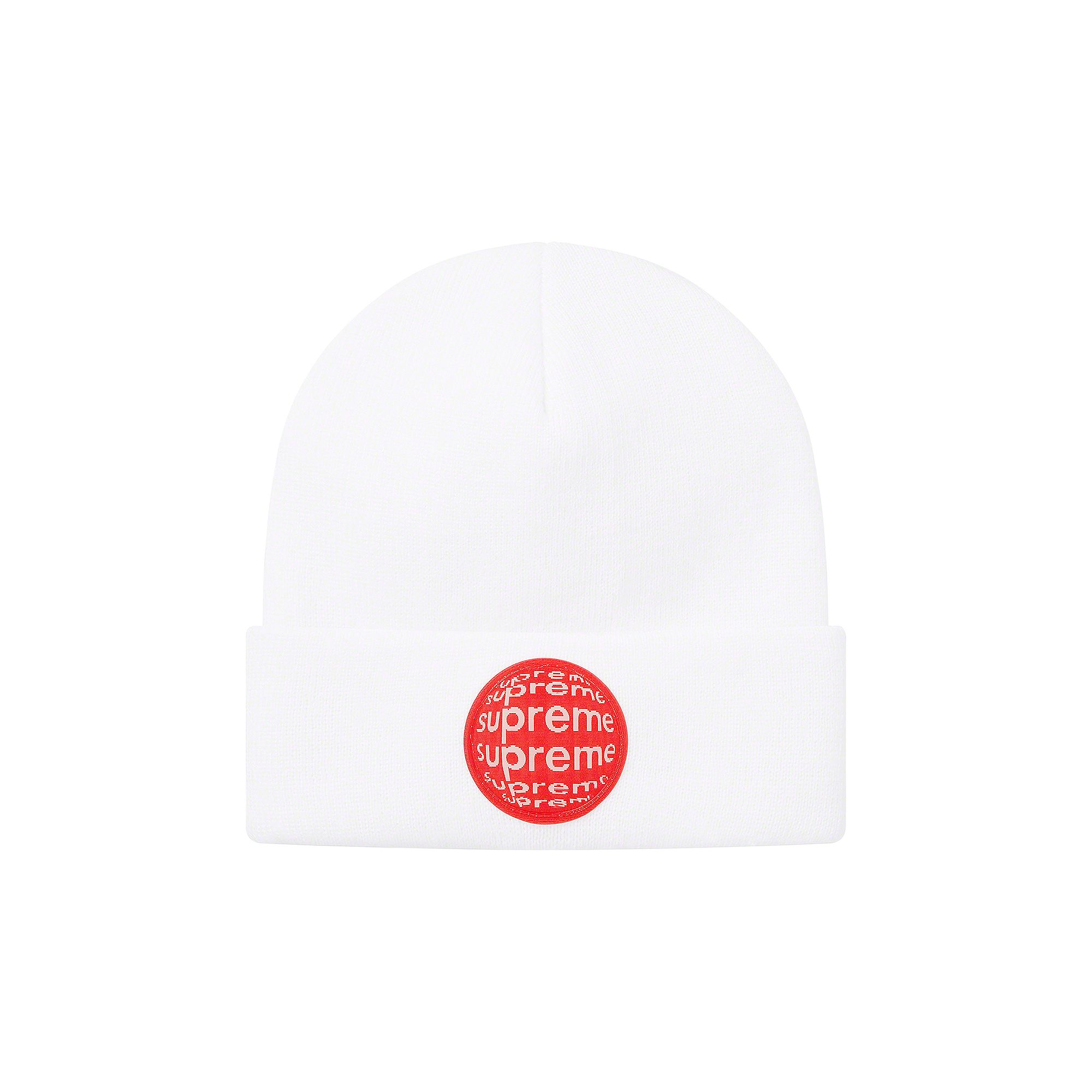 Pre-owned Supreme Lenticular Patch Beanie 'white'