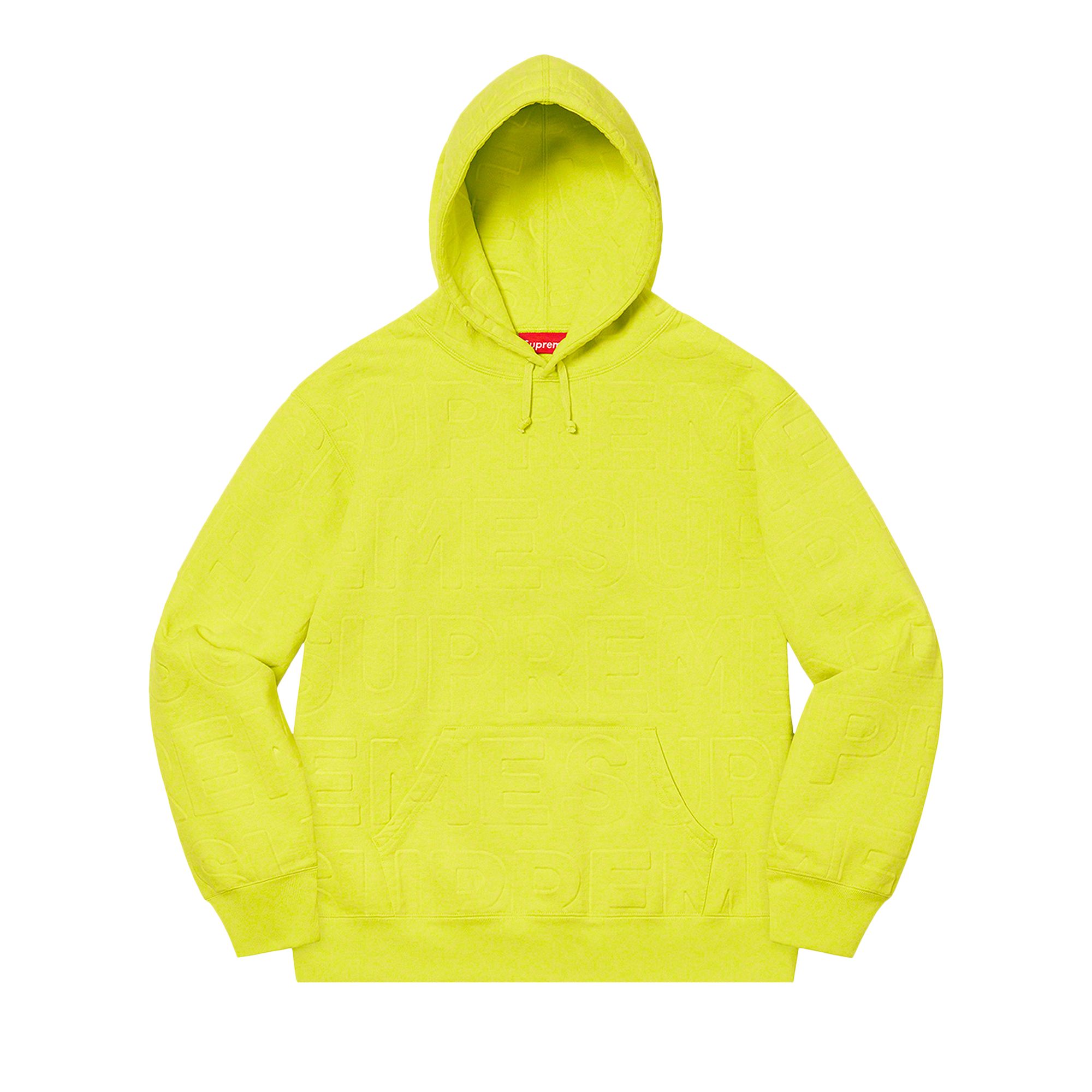 Pre-owned Supreme Embossed Logos Hooded Sweatshirt 'acid Green'