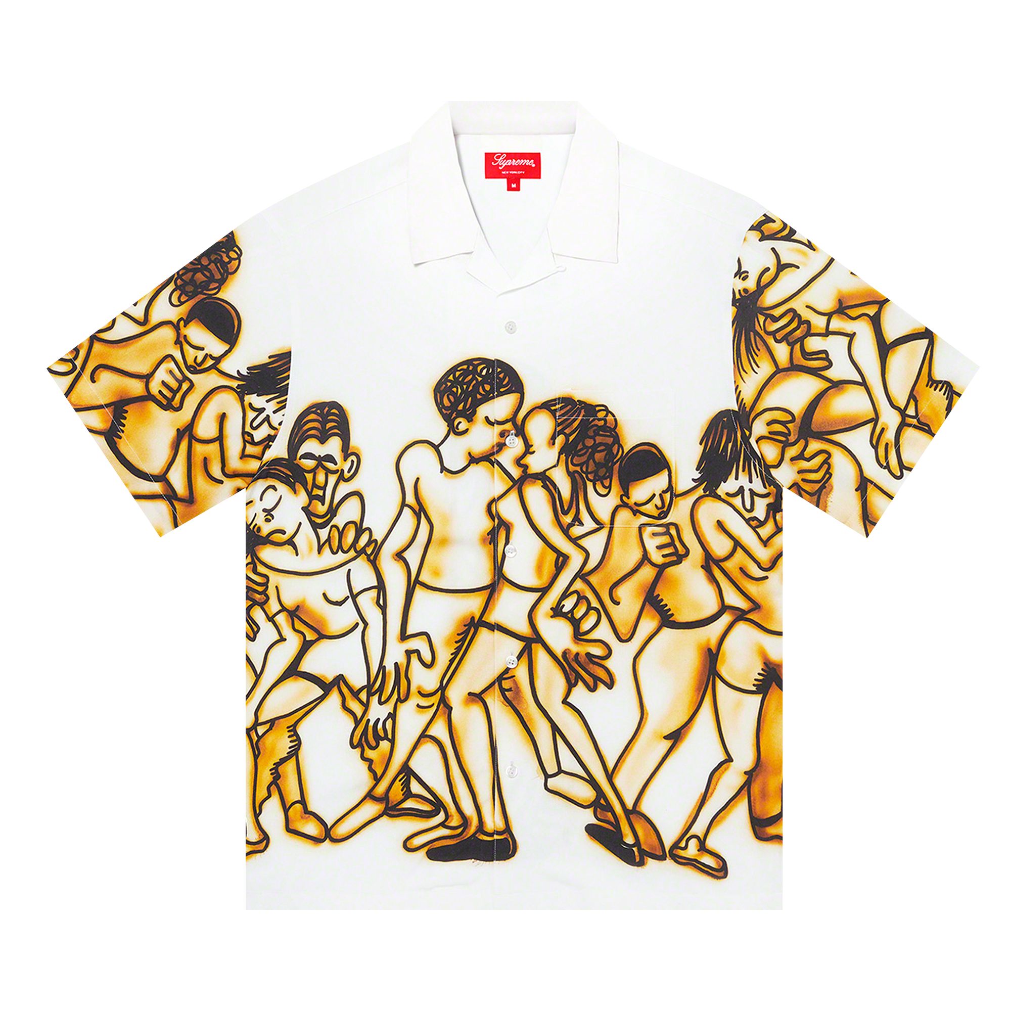 Pre-owned Supreme Dancing Rayon Short-sleeve Shirt 'white' | Men's Size M
