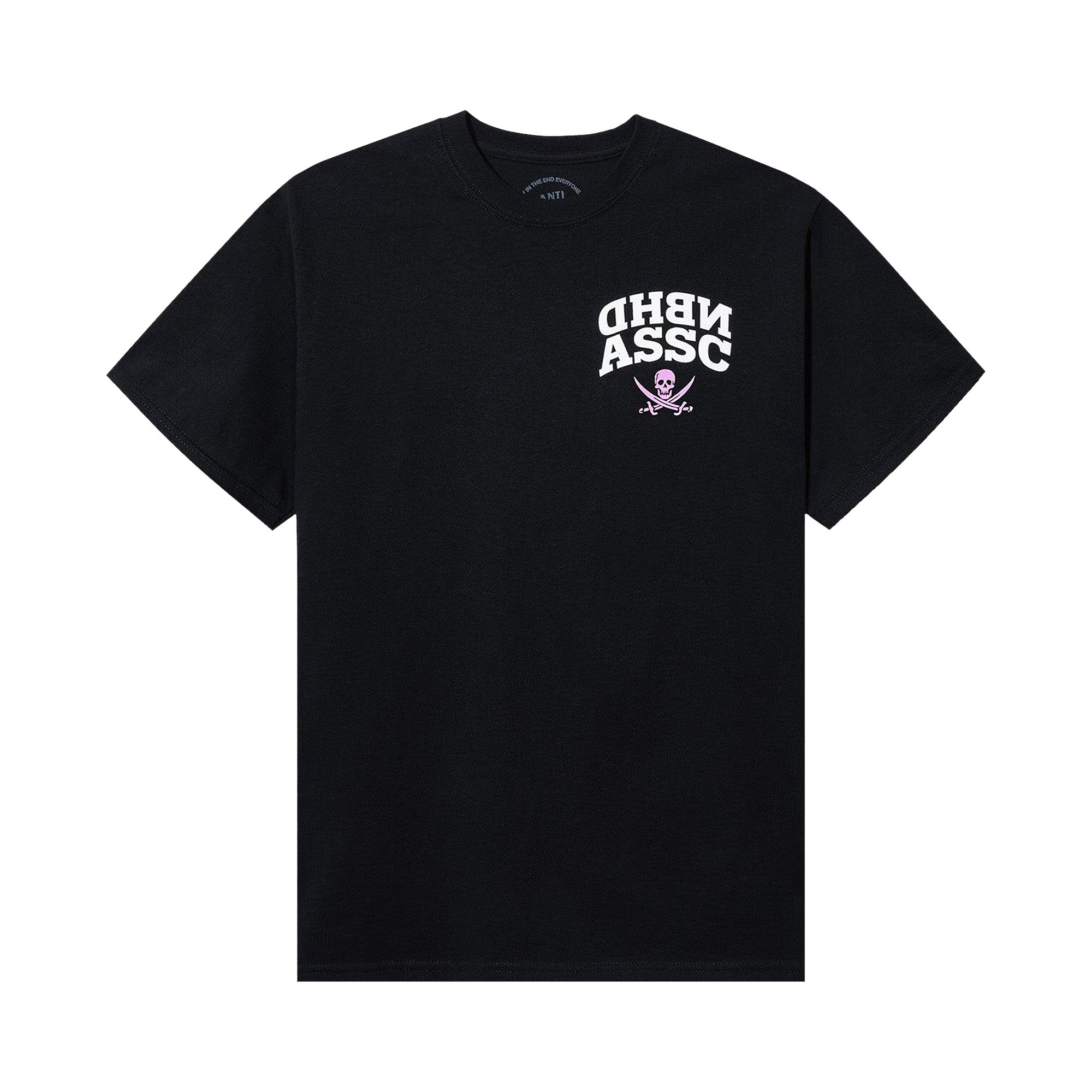 Pre-owned Anti Social Social Club X Neighborhood Reverse Pink Logo Tee 'black' | Men's Size M