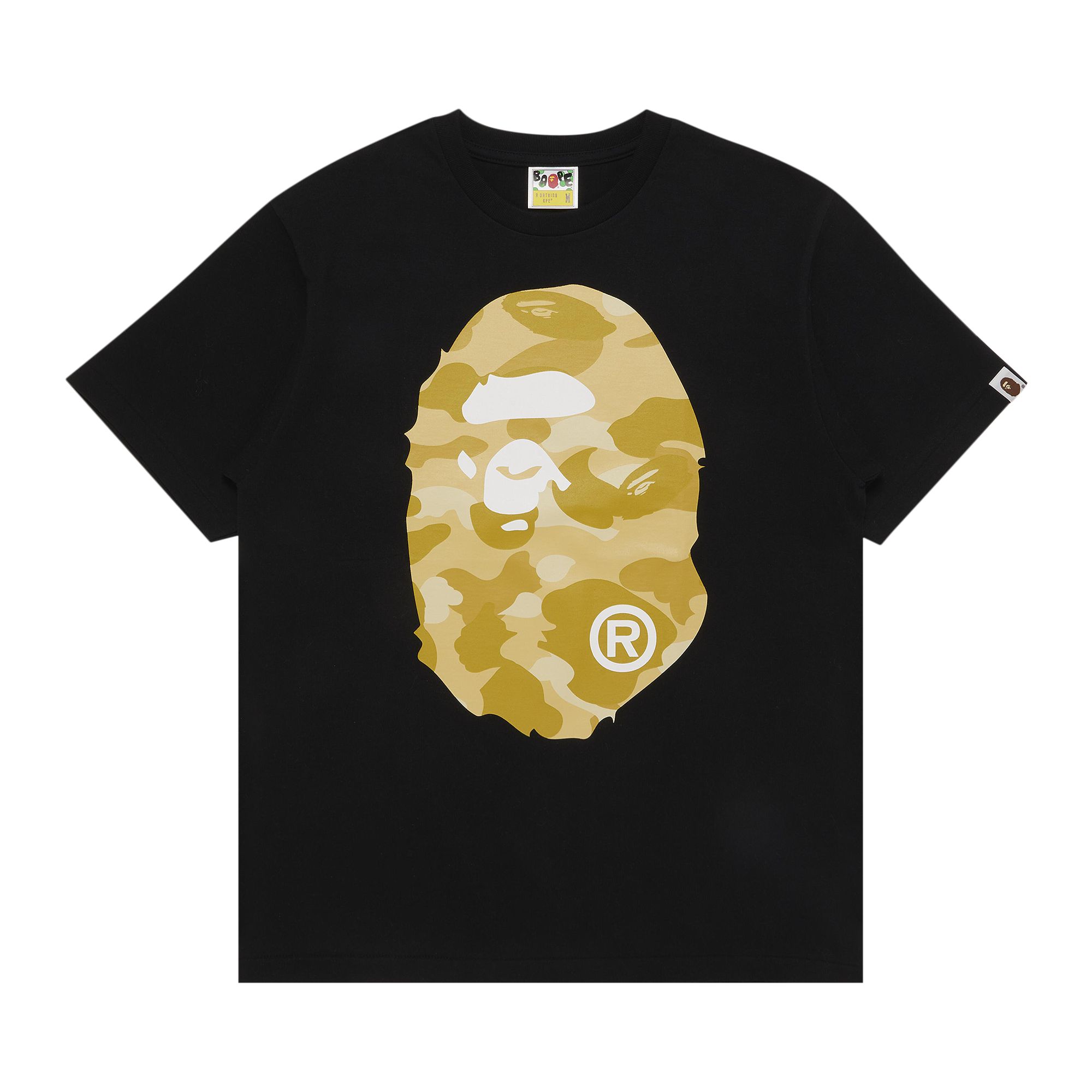 Pre-owned Bape Color Camo Big Ape Head Tee 'black/yellow'