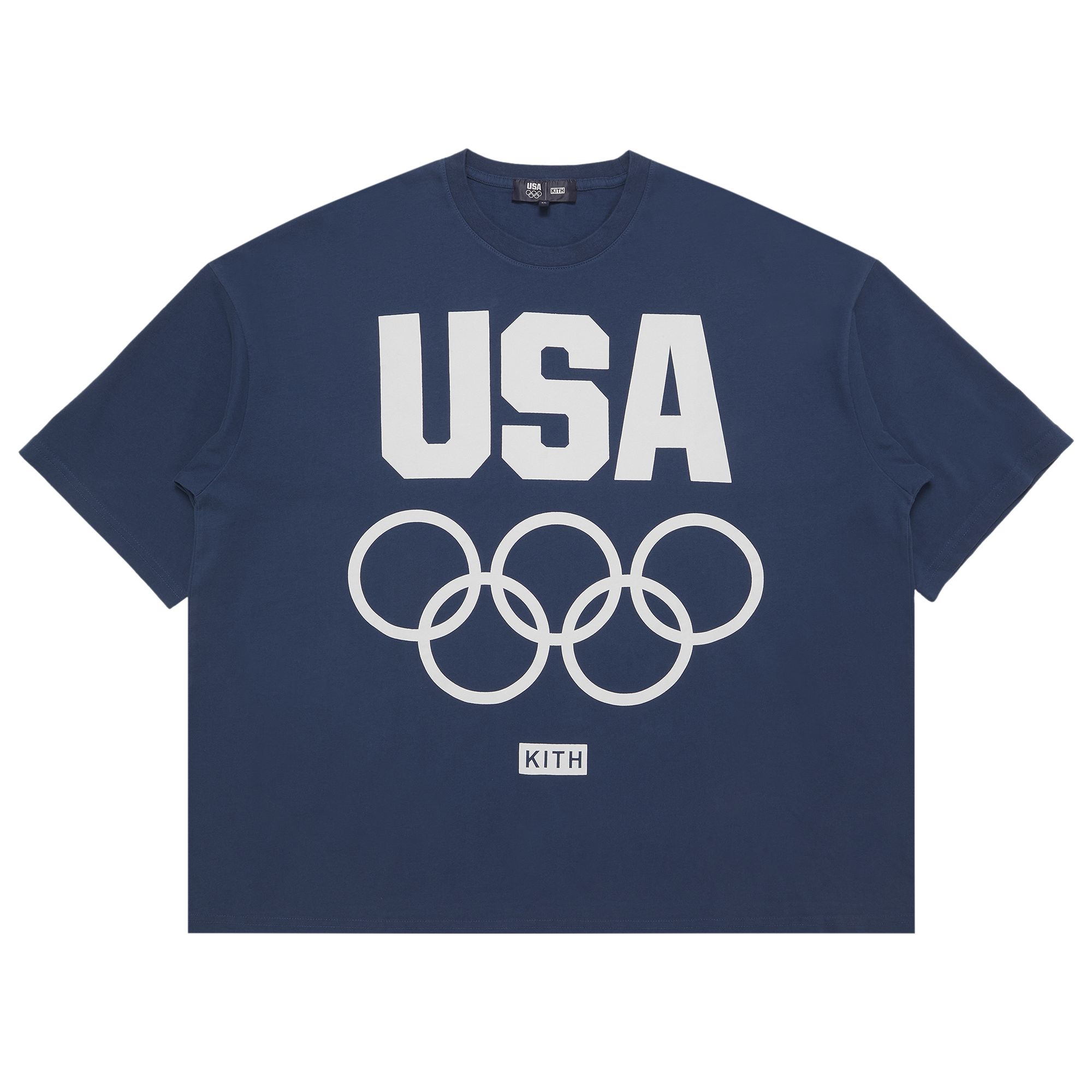 Kith For Team USA Washed Bishop Tee 'Sea' | Blue | Men's Size XL