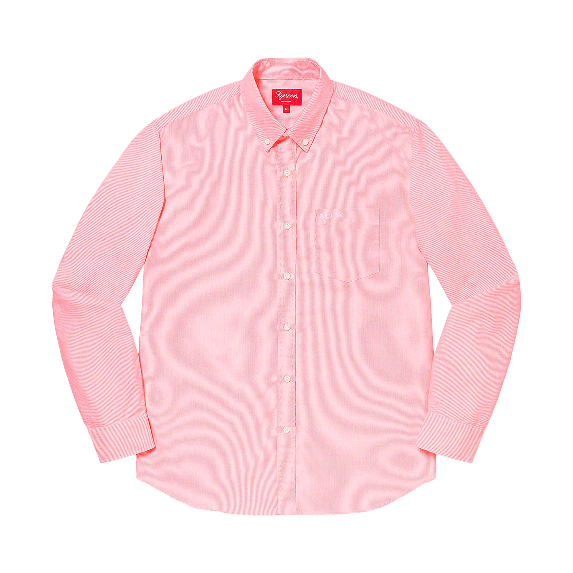 Pre-owned Supreme Stripe Oxford Shirt 'red' | Men's Size M