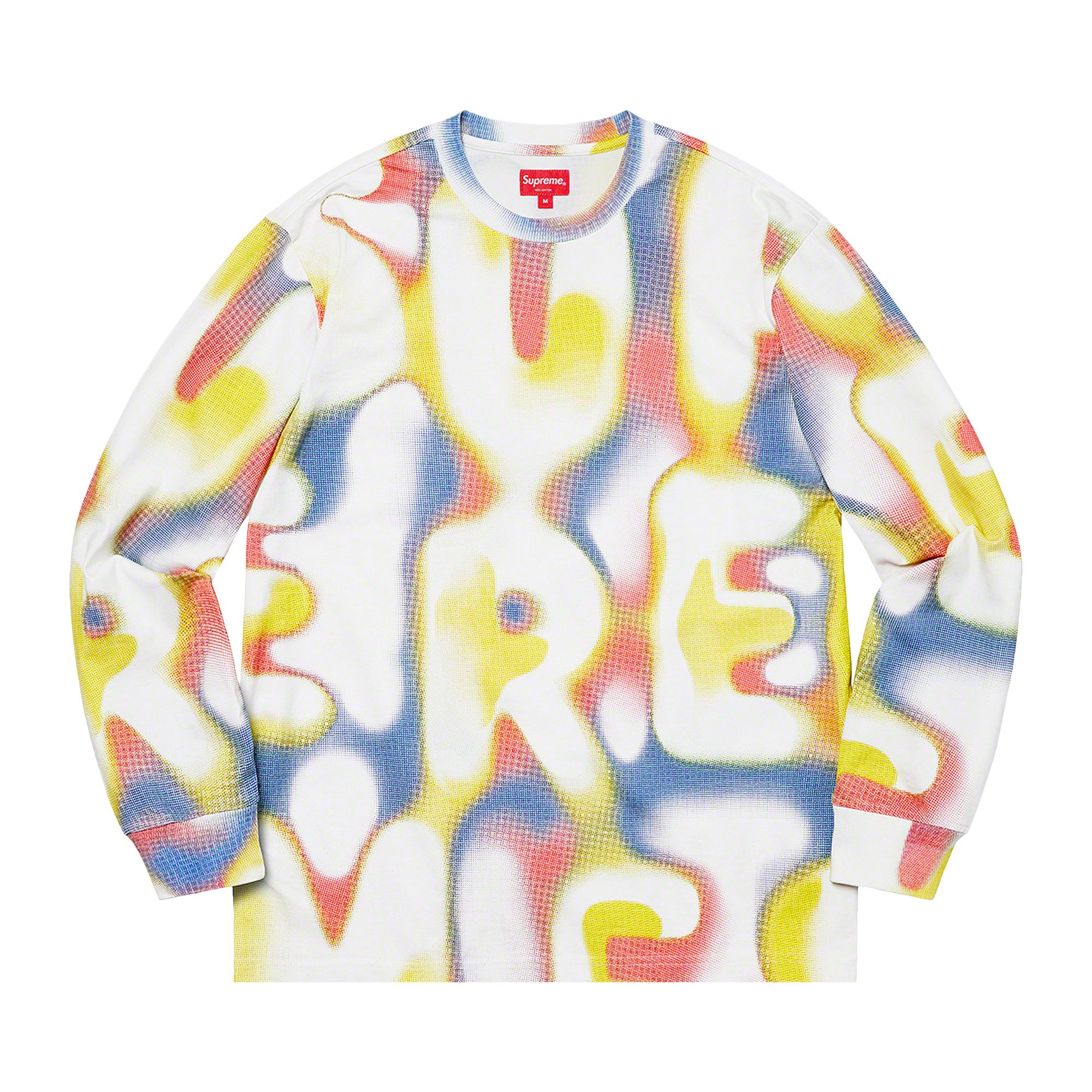 Supreme Half Tone Long-Sleeve Top 'White' | Men's Size M