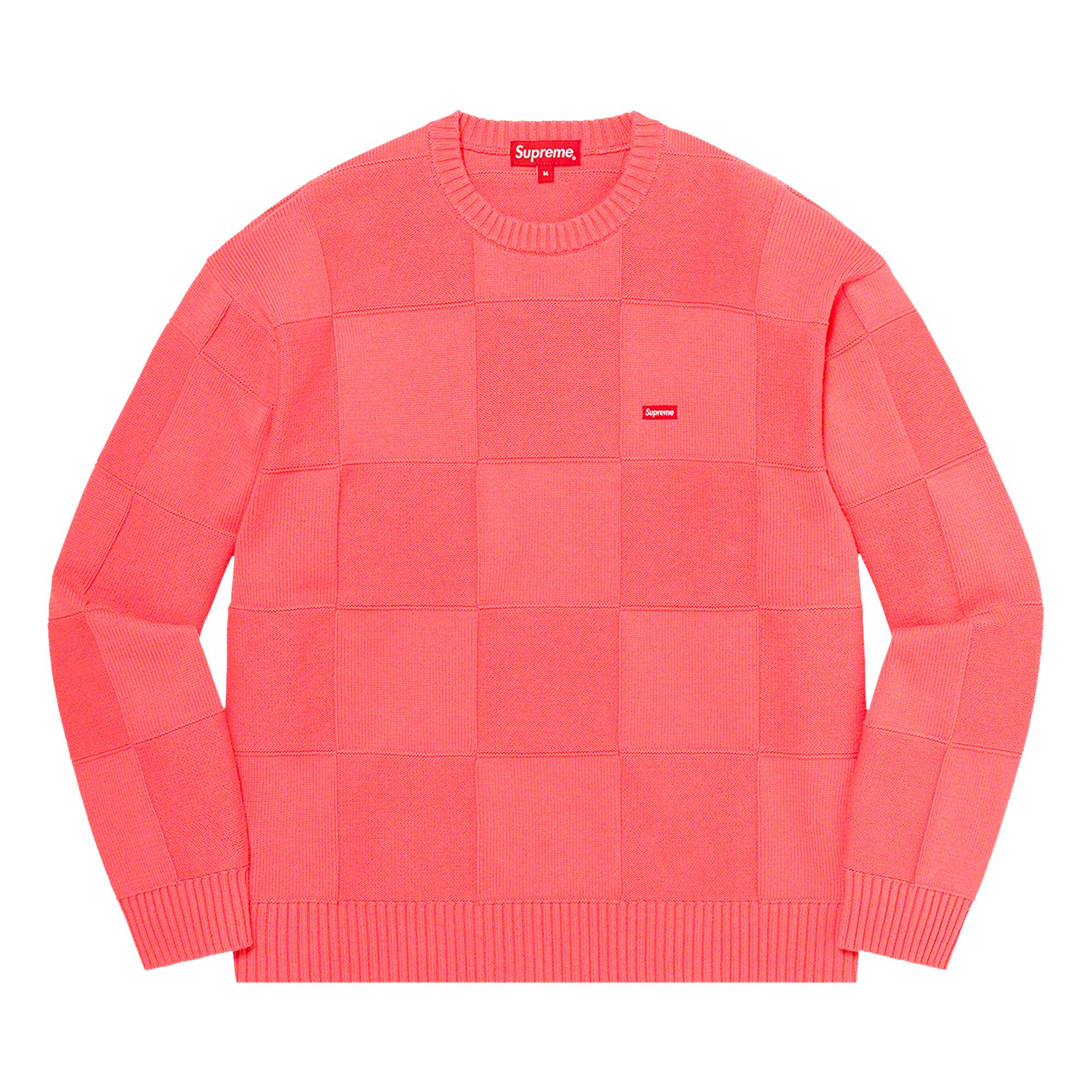 Pre-owned Supreme Tonal Checkerboard Small Box Sweater 'coral' In Orange