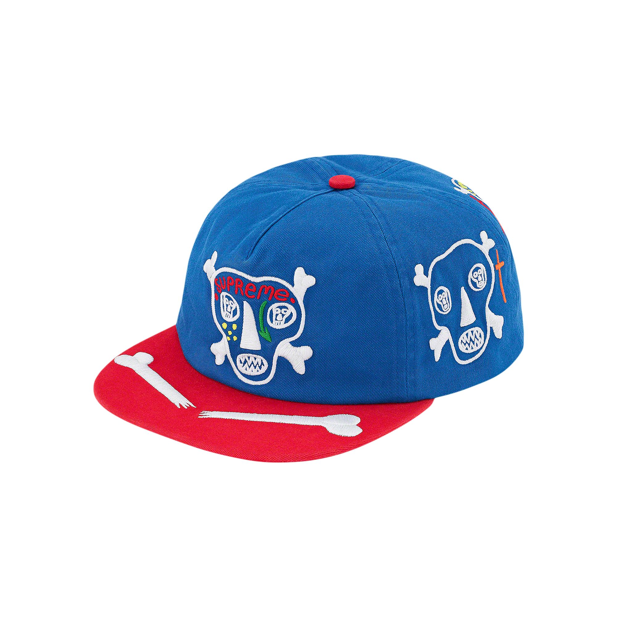 Pre-owned Supreme X Clayton Patterson Skulls 5-panel 'royal' In Blue