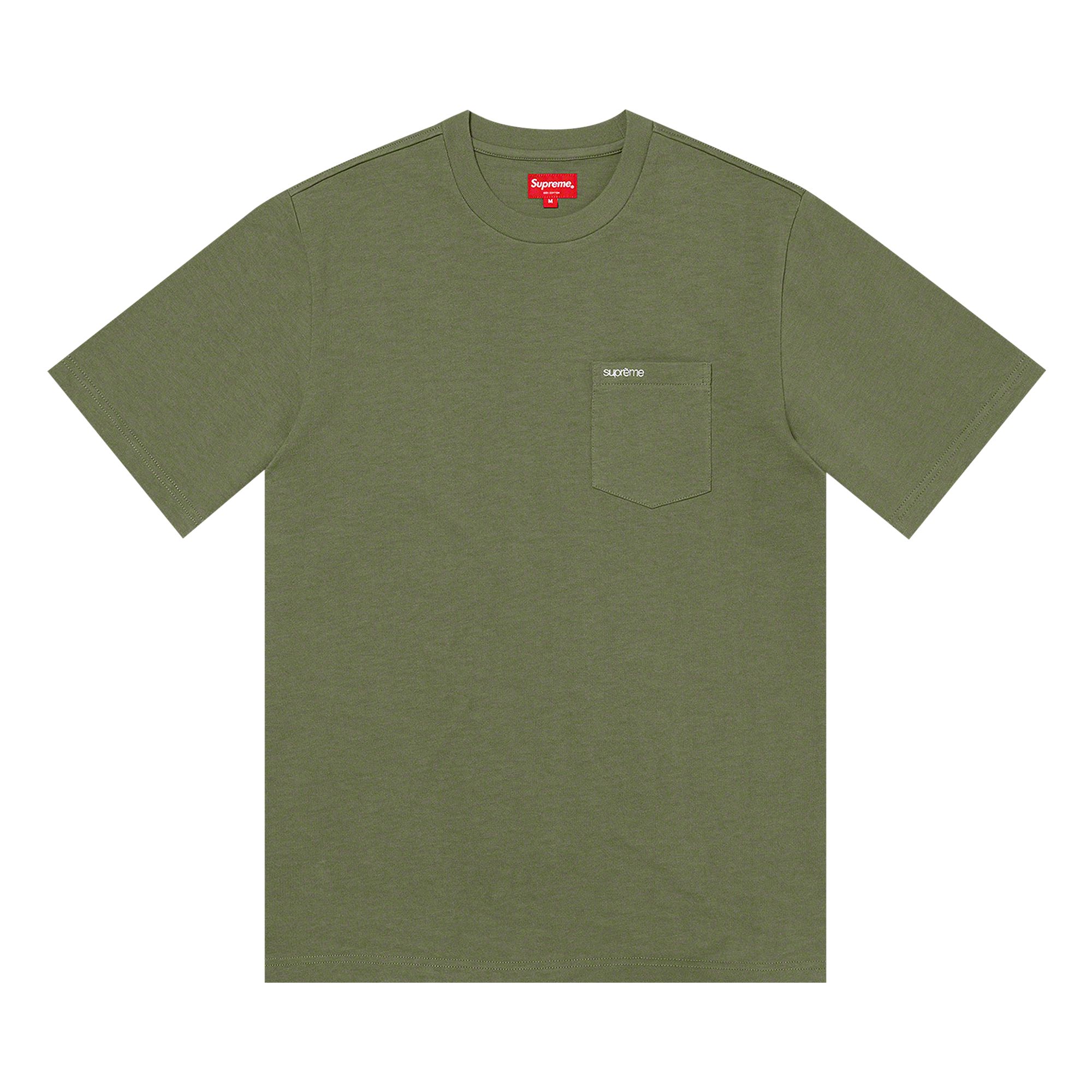 Pre-owned Supreme Short-sleeve Pocket Tee 'light Olive' | Green | Men's Size M
