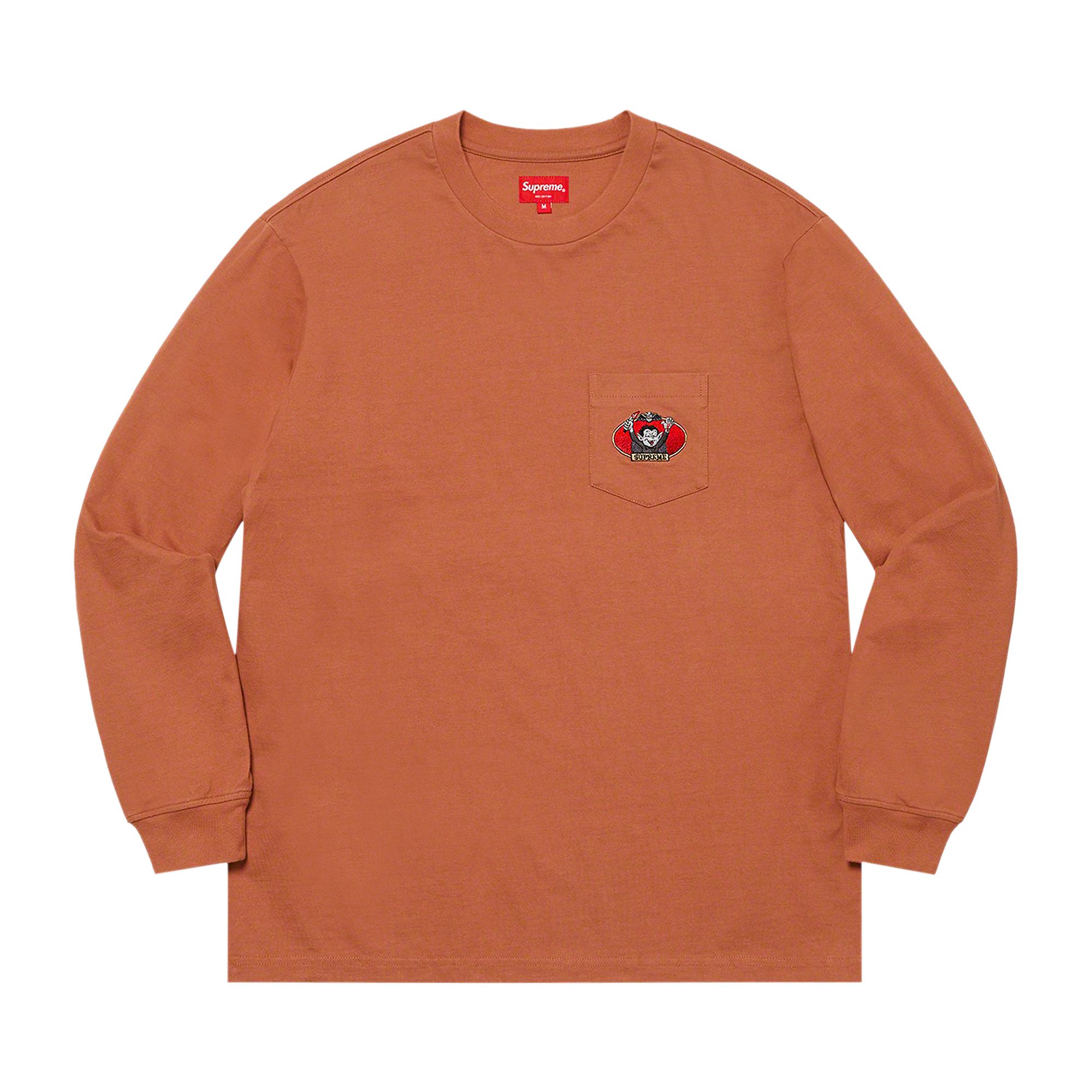 Pre-owned Supreme Vampire Boy Long-sleeve Pocket Tee 'rust' In Brown