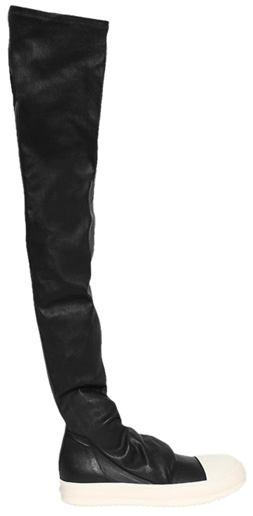 Rick Owens Wmns Porterville Knee High Stocking Sneaker Black Milk