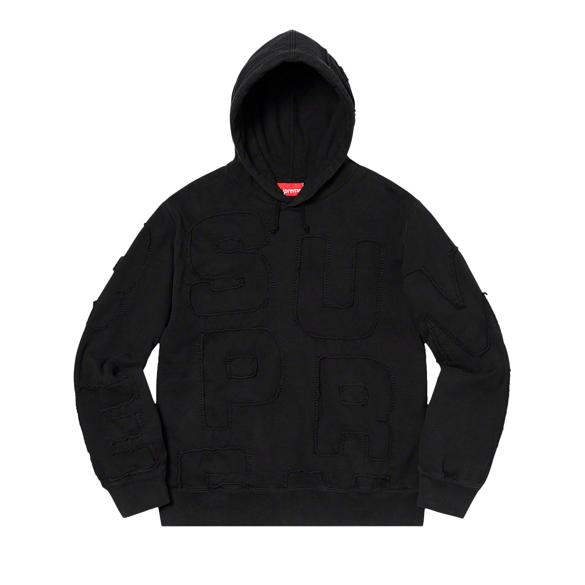 Pre-owned Supreme Cutout Letters Hooded Sweatshirt 'black' | Men's Size Xl