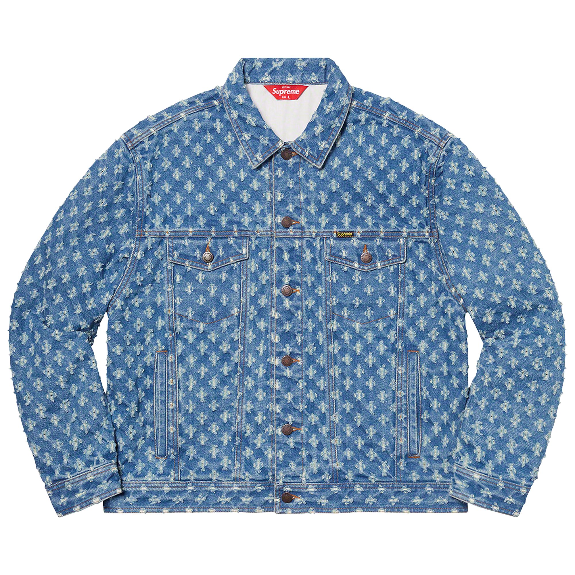Supreme Hole Punch Denim Trucker Jacket 'Blue' | Men's Size S