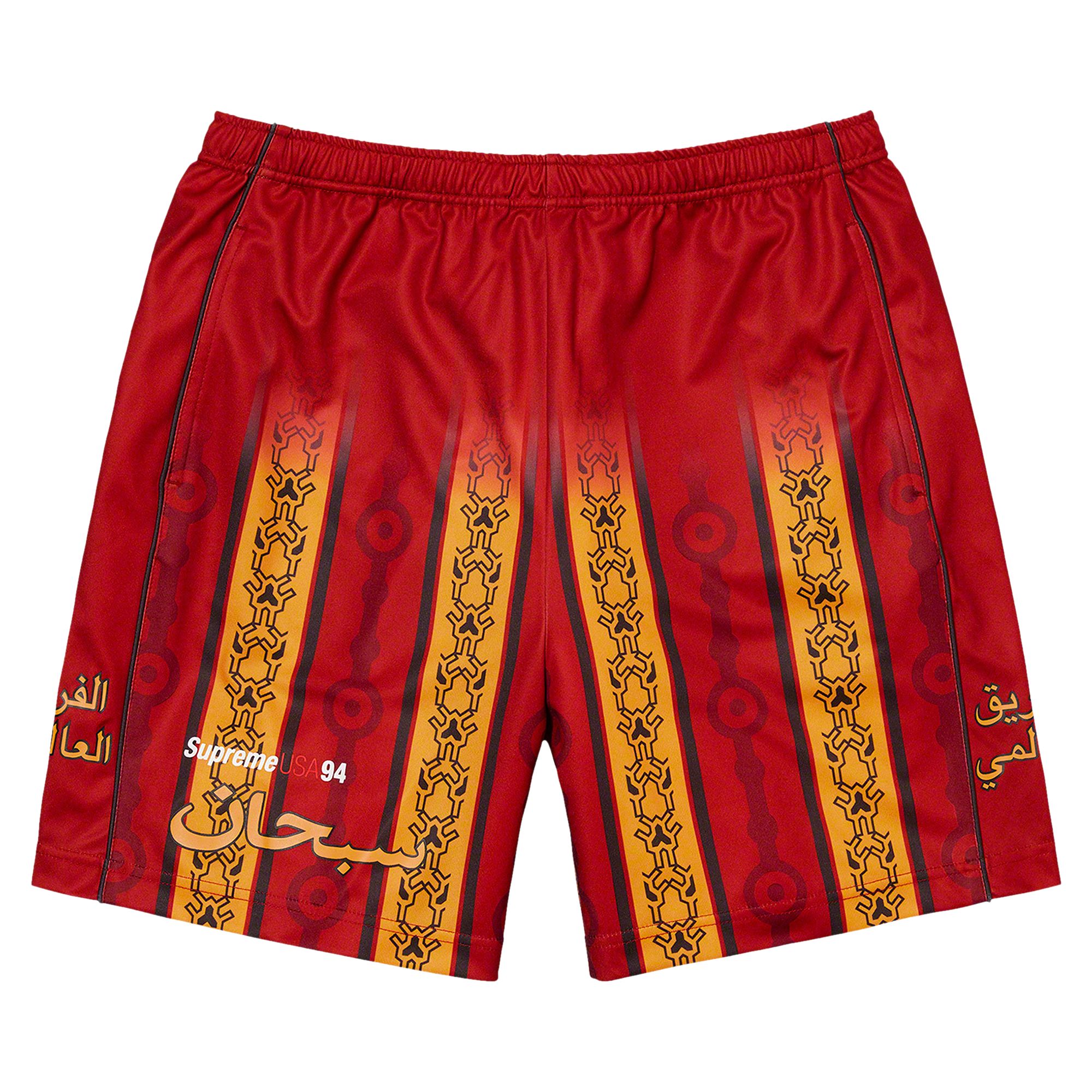 Pre-owned Supreme Arabic Logo Soccer Short 'red' | Men's Size L