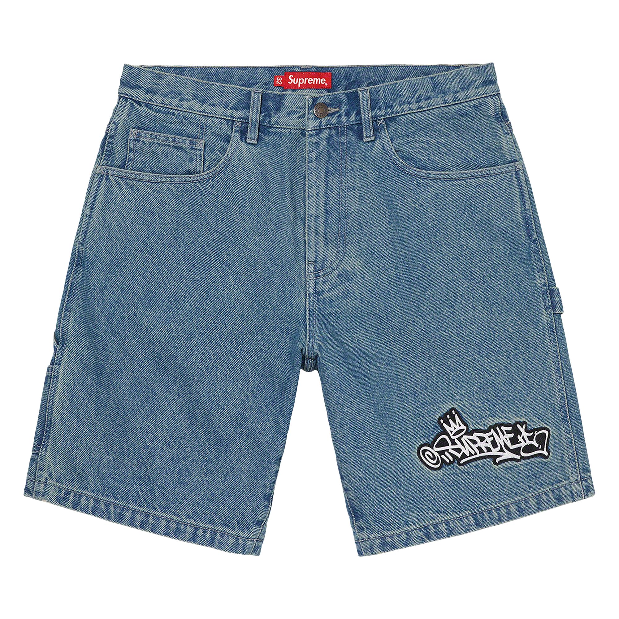 Pre-owned Supreme Handstyle Denim Painter Short 'blue' | Men's Size 36