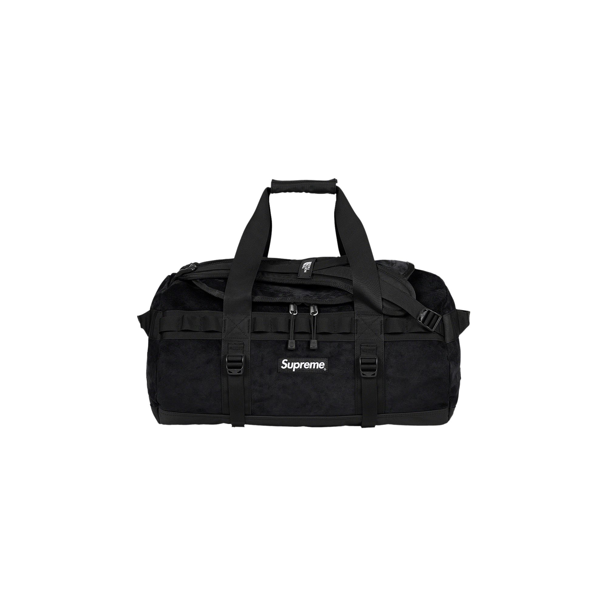 SUPREME SUPREME X THE NORTH FACE SUEDE SMALL BASE CAMP DUFFLE BAG 'BLACK'