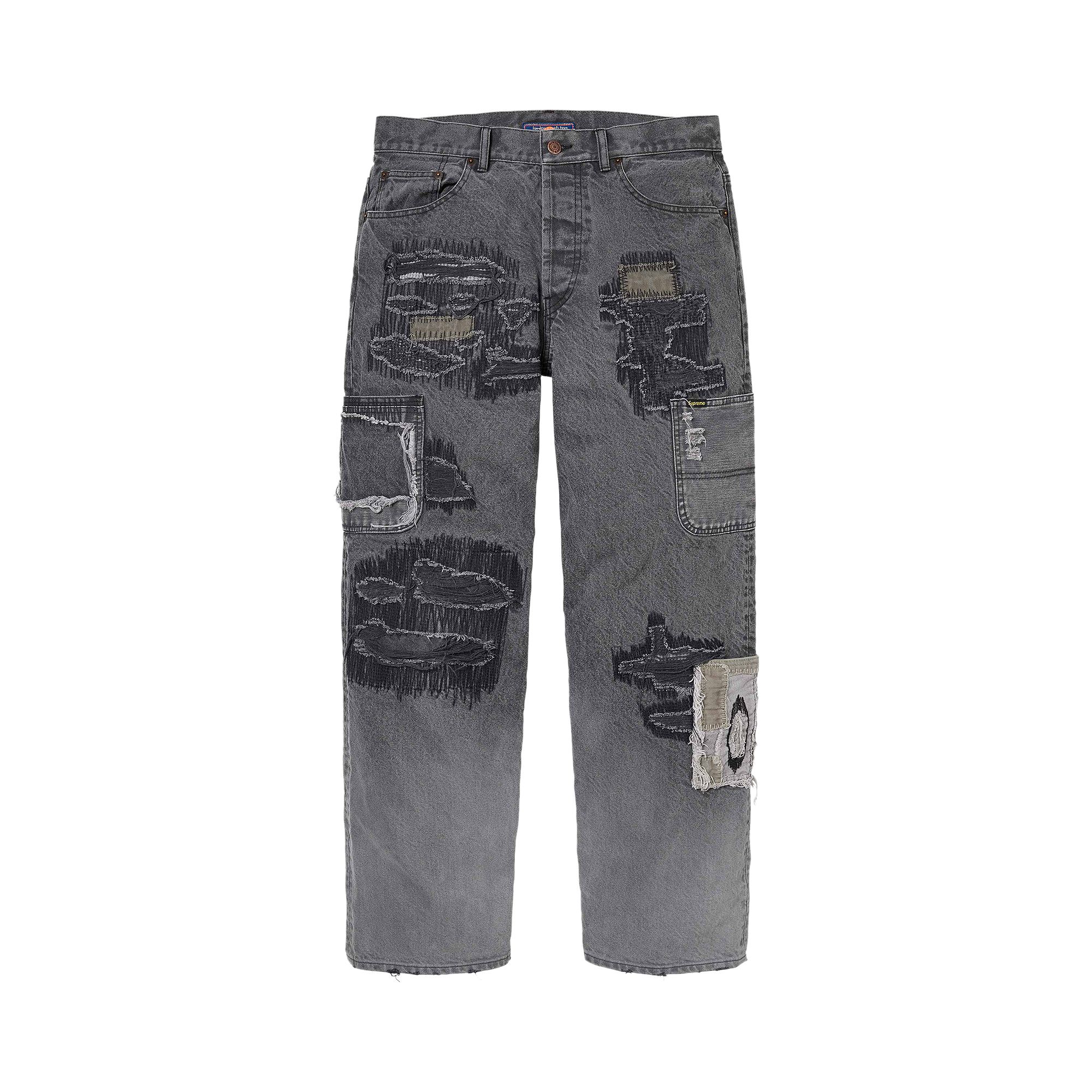 Supreme x blackmeans Mended Loose Fit Jean 'Washed Black' | Men's Size 32