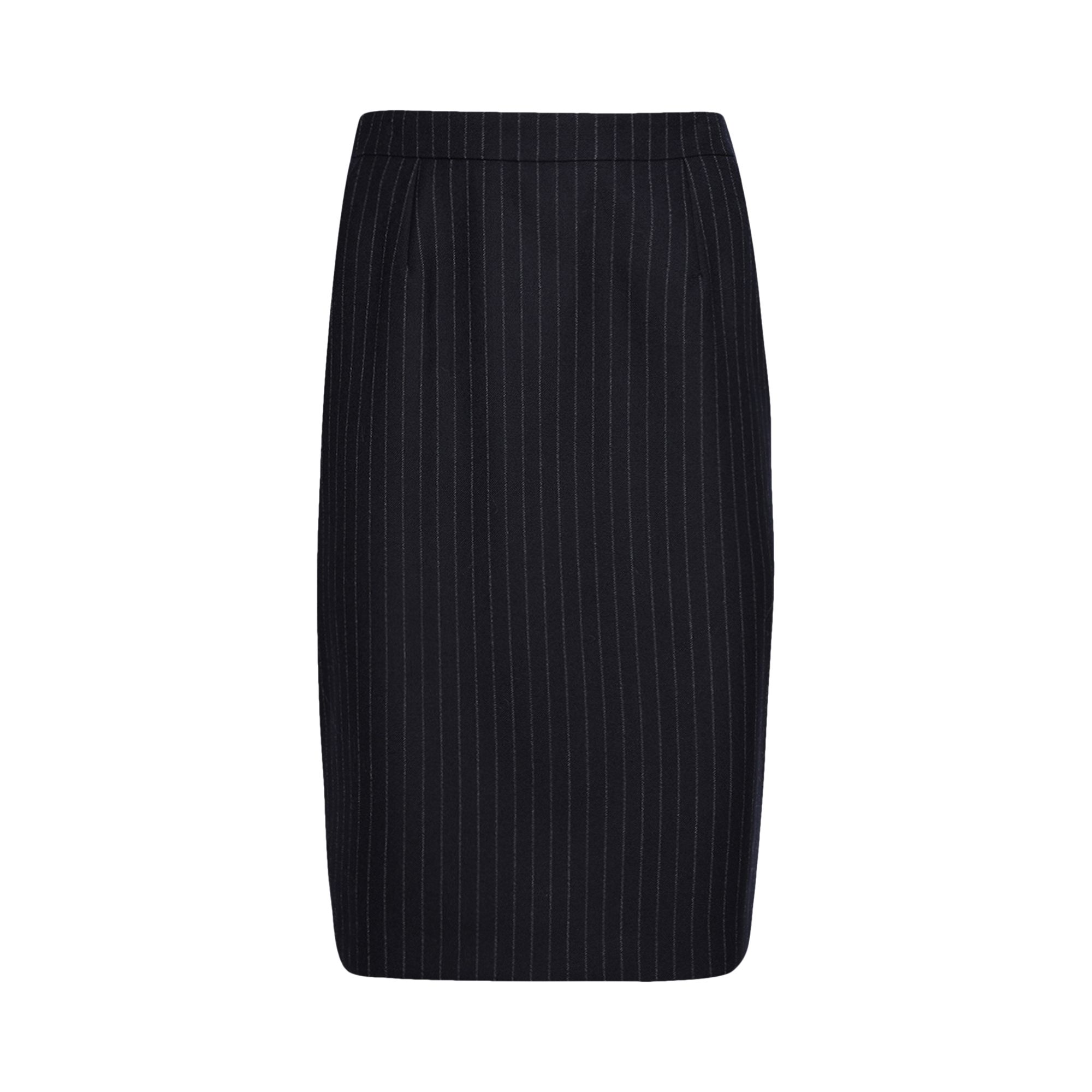 Pre-owned Saint Laurent Midi Skirt 'marine Blanc' | Blue | Women's Size 34