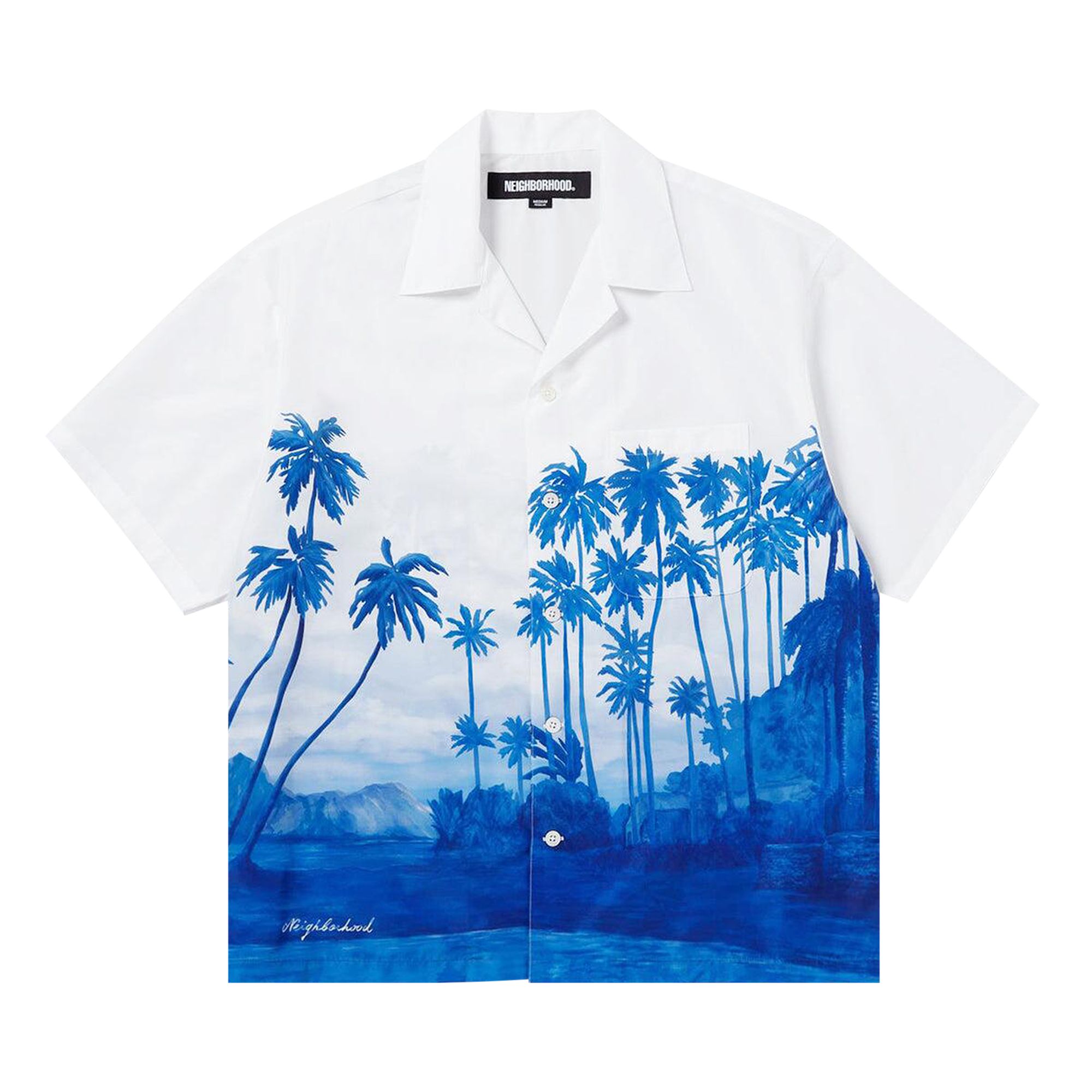 Pre-owned Neighborhood Palm Tree Hawaiian Shirt 'blue' | Men's Size Xl