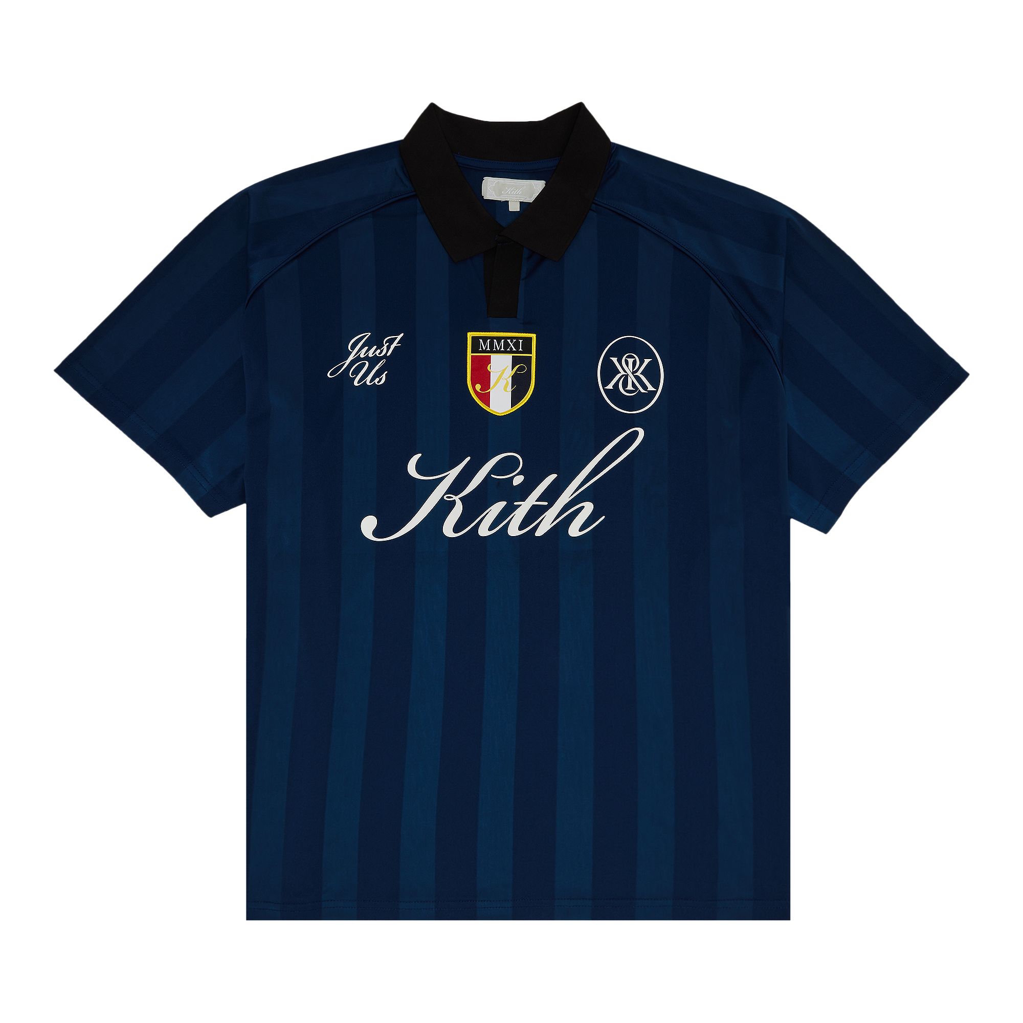 Kith Shadow Stripe Marcel Soccer Jersey 'Gulf' | Blue | Men's Size XL