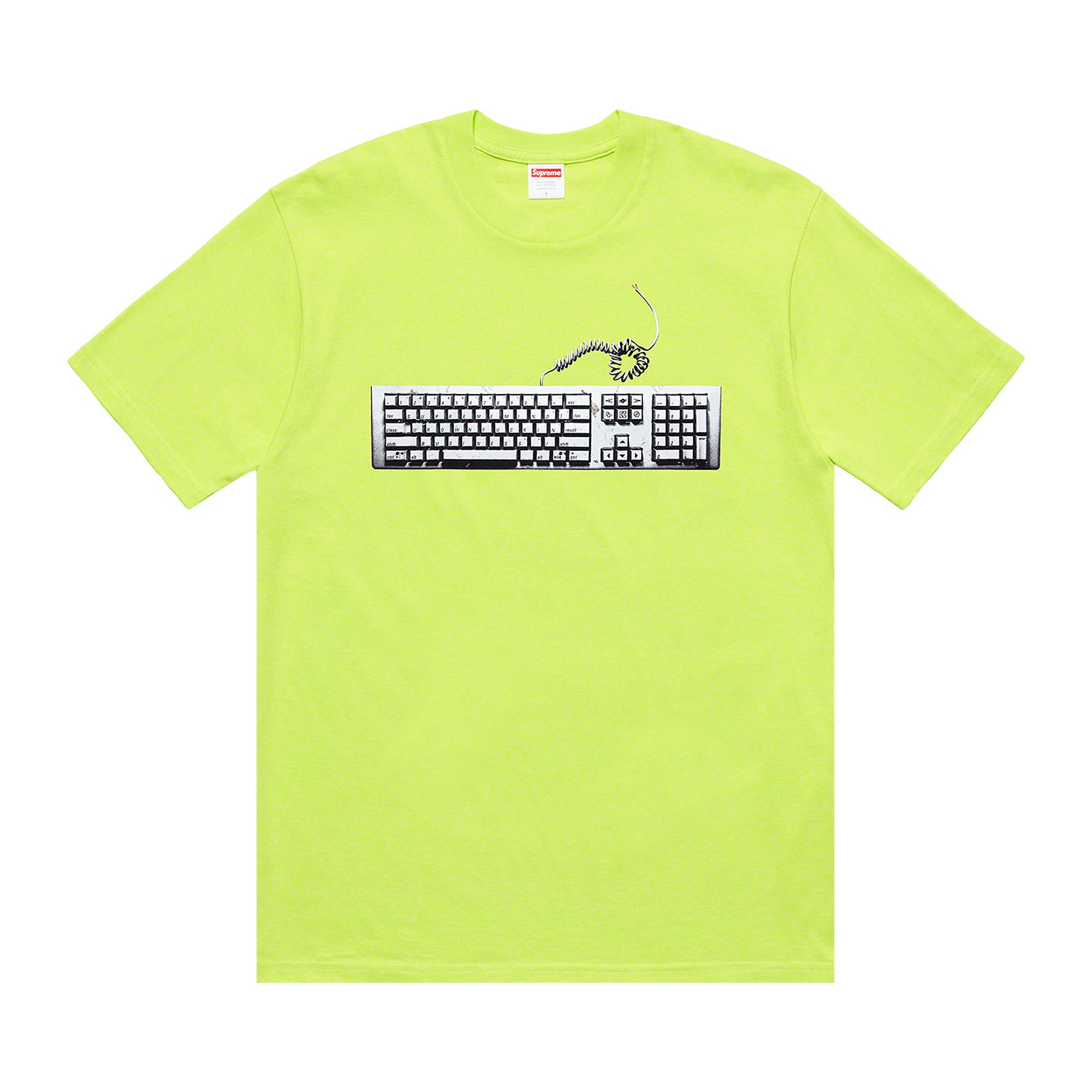 Pre-owned Supreme Keyboard Tee 'neon Green' | Men's Size L