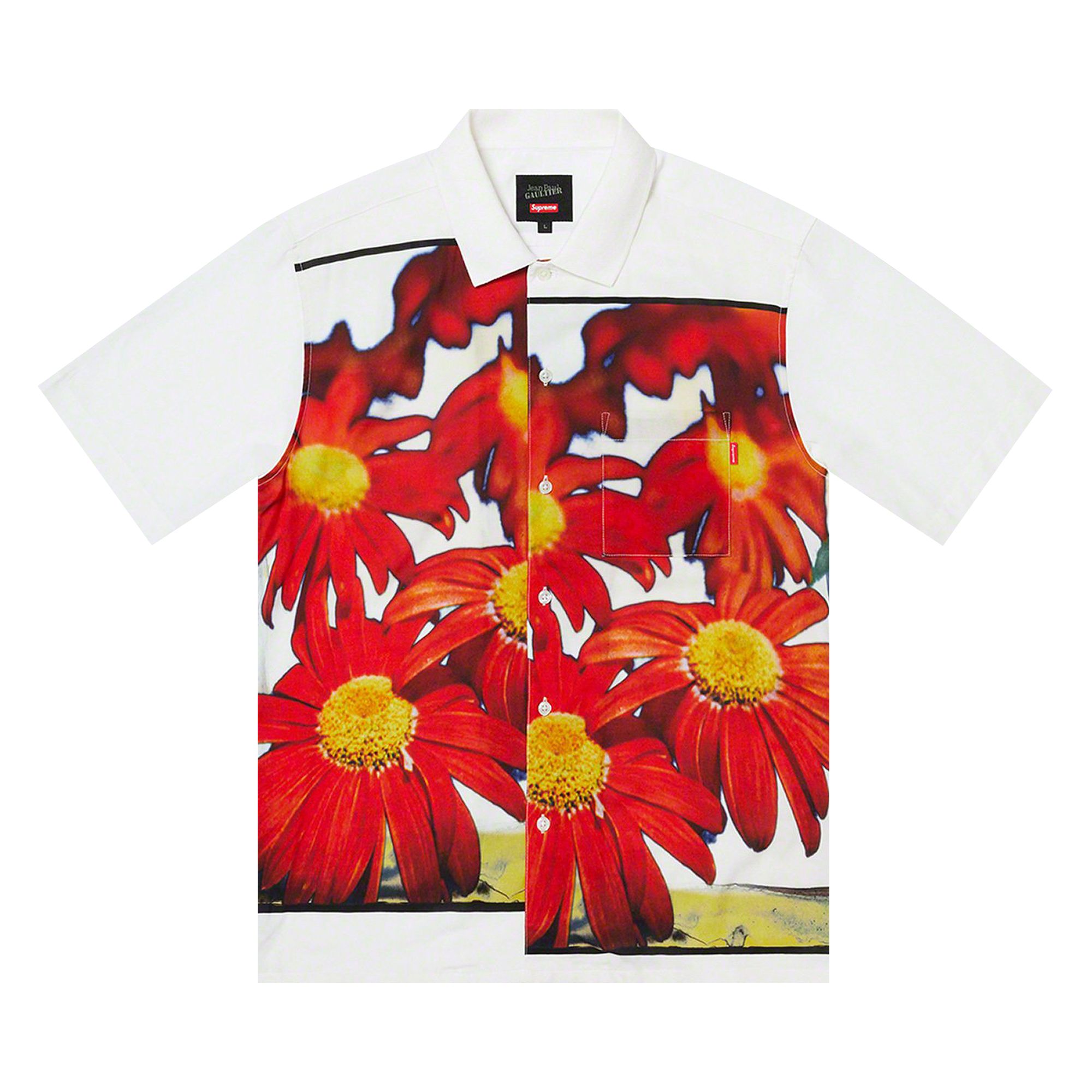Supreme x Jean Paul Gaultier Flower Power Rayon Shirt 'White' | Men's Size L