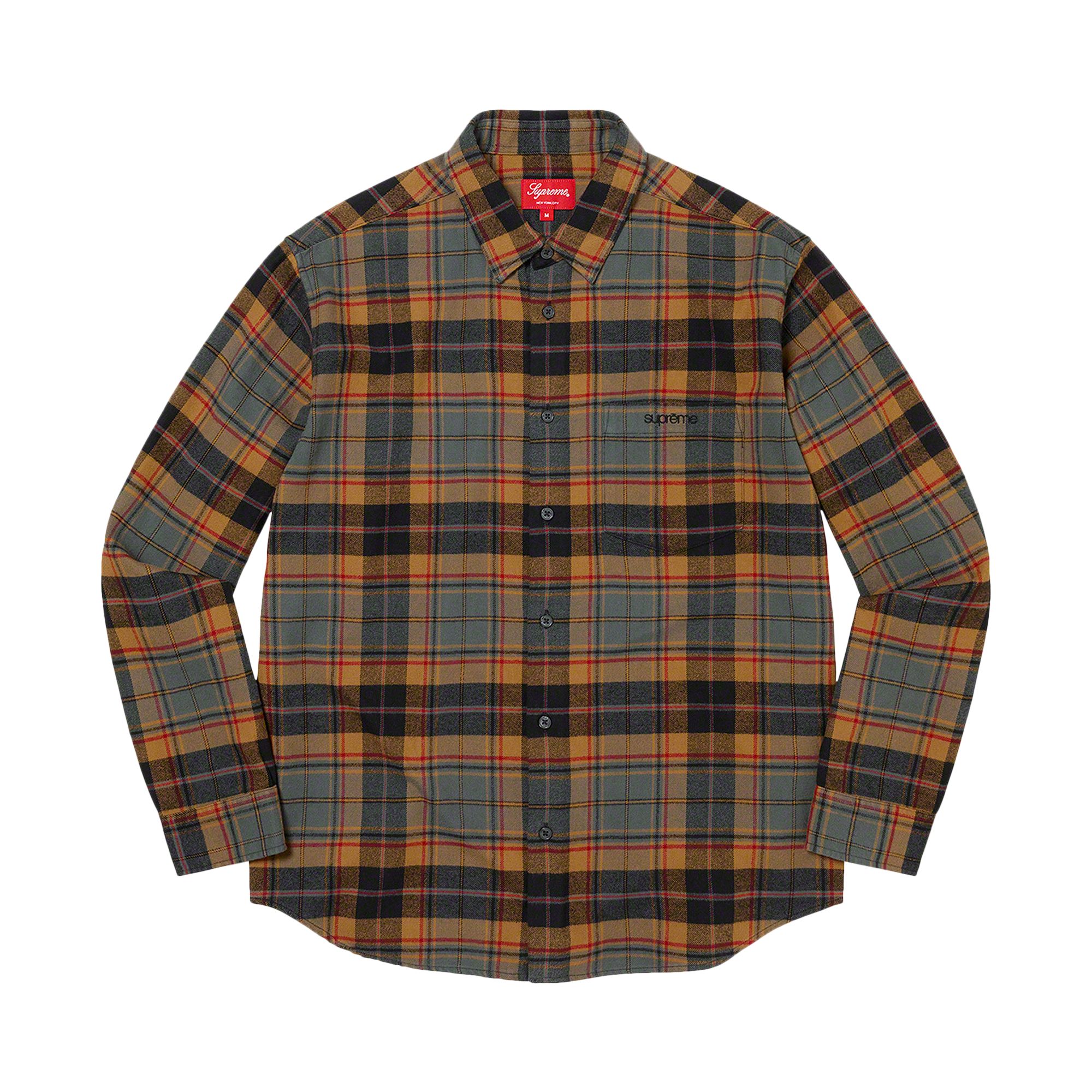 Supreme Plaid Flannel Shirt 'Rust' | Orange | Men's Size M