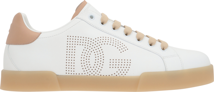 Dolce  Gabbana Portofino Perforated DG Logo   White Cream