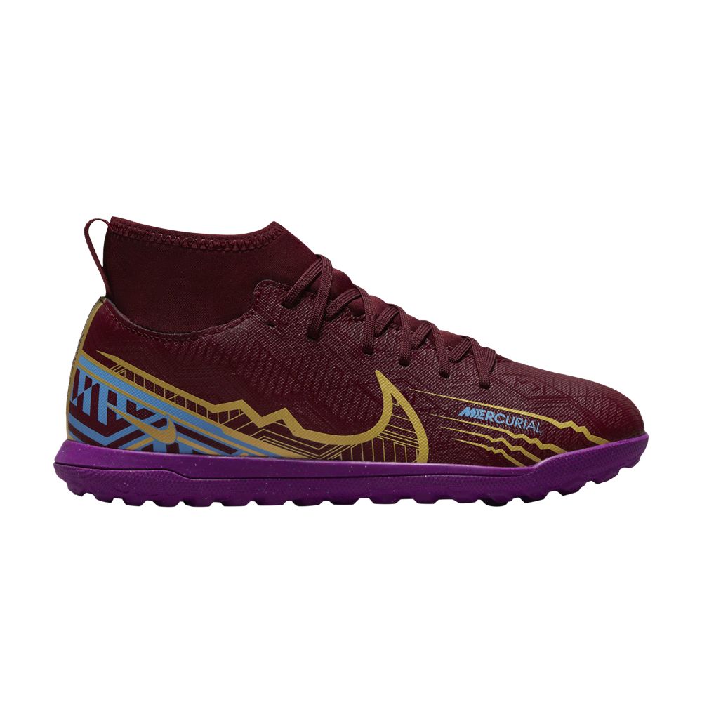 Pre-owned Nike Kylian Mbappé X Mercurial Superfly 9 Club Tf Gs 'dark Beetroot' | Red | Kid's Size 3.5