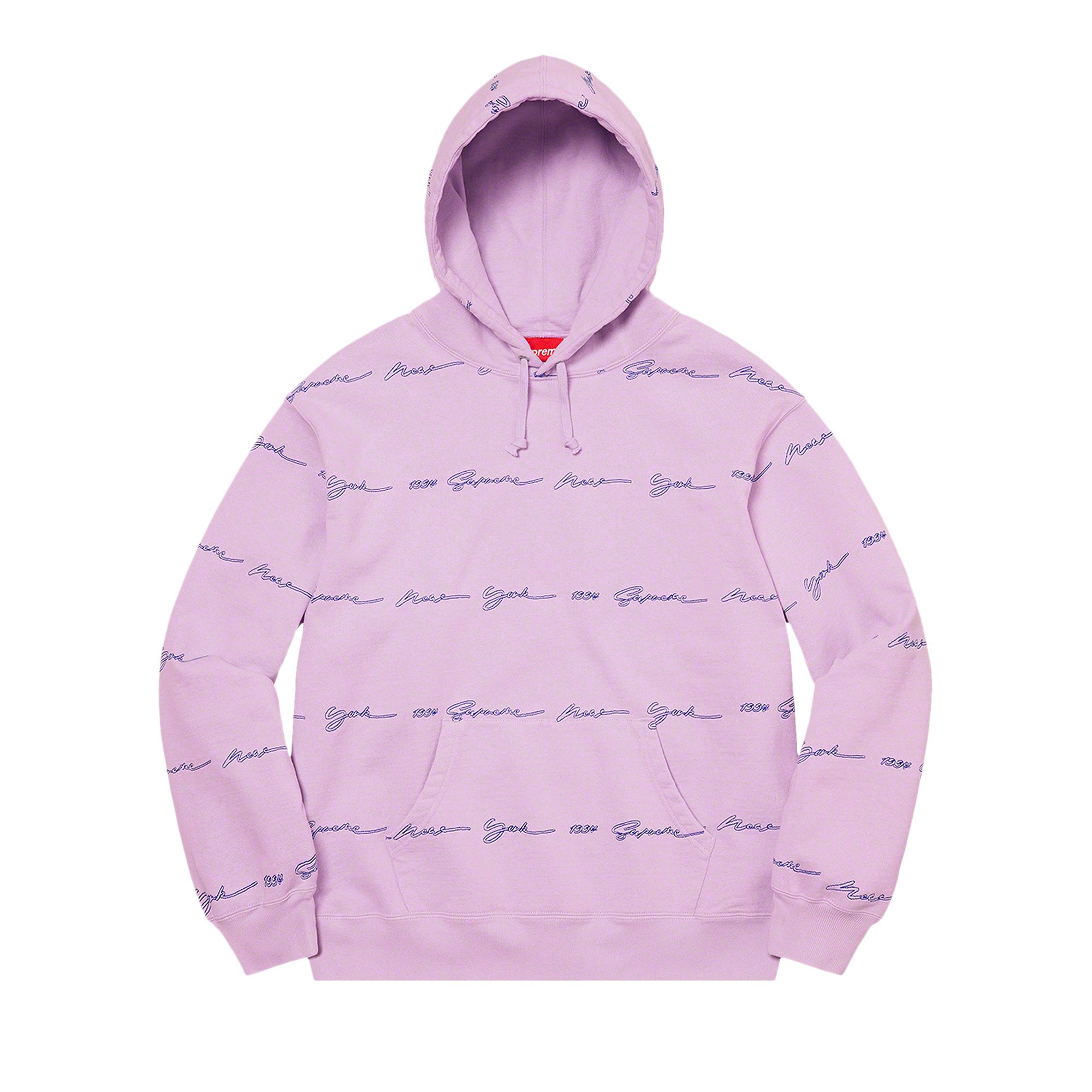 Pre-owned Supreme Script Stripe Hooded Sweatshirt 'pale Purple' | Men's Size Xxl