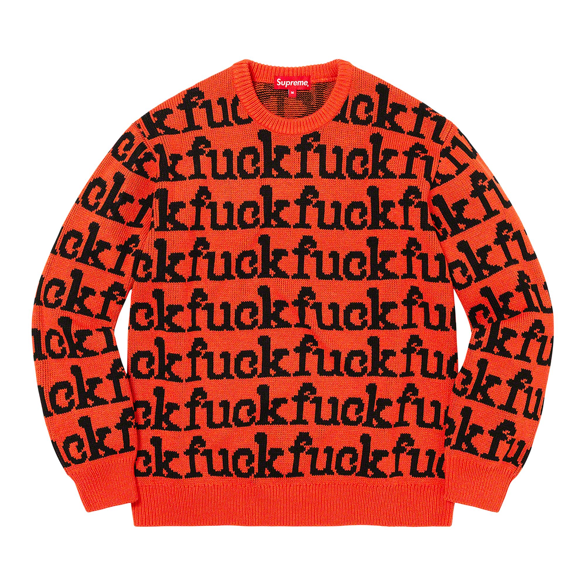 Pre-owned Supreme Fuck Sweater 'orange' | Men's Size L