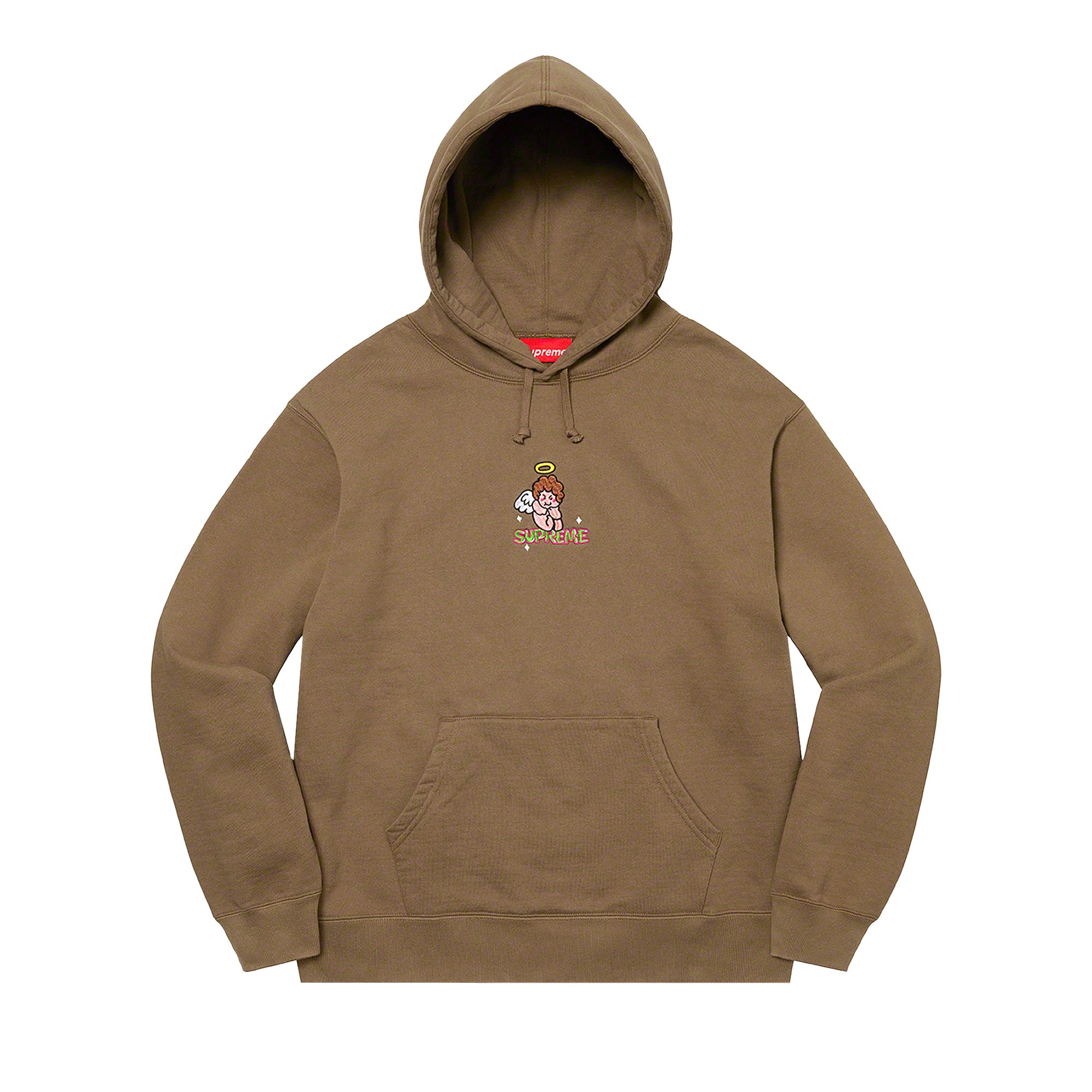 Pre-owned Supreme Angel Hooded Sweatshirt 'olive Brown' In Green