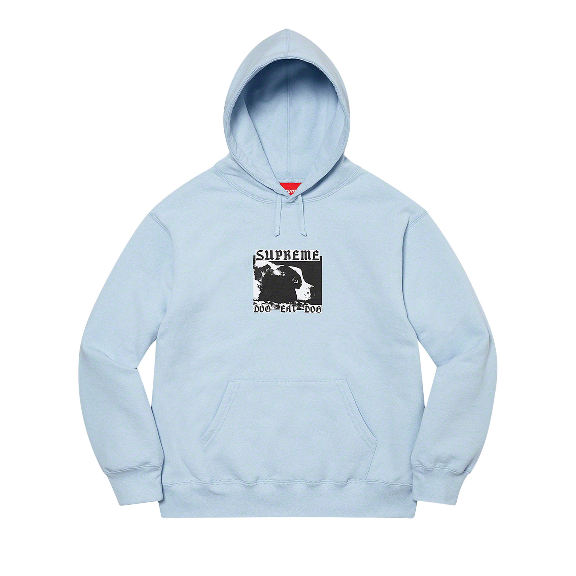 Pre-owned Supreme Dog Eat Dog Hooded Sweatshirt 'light Blue' | Men's Size Xxl