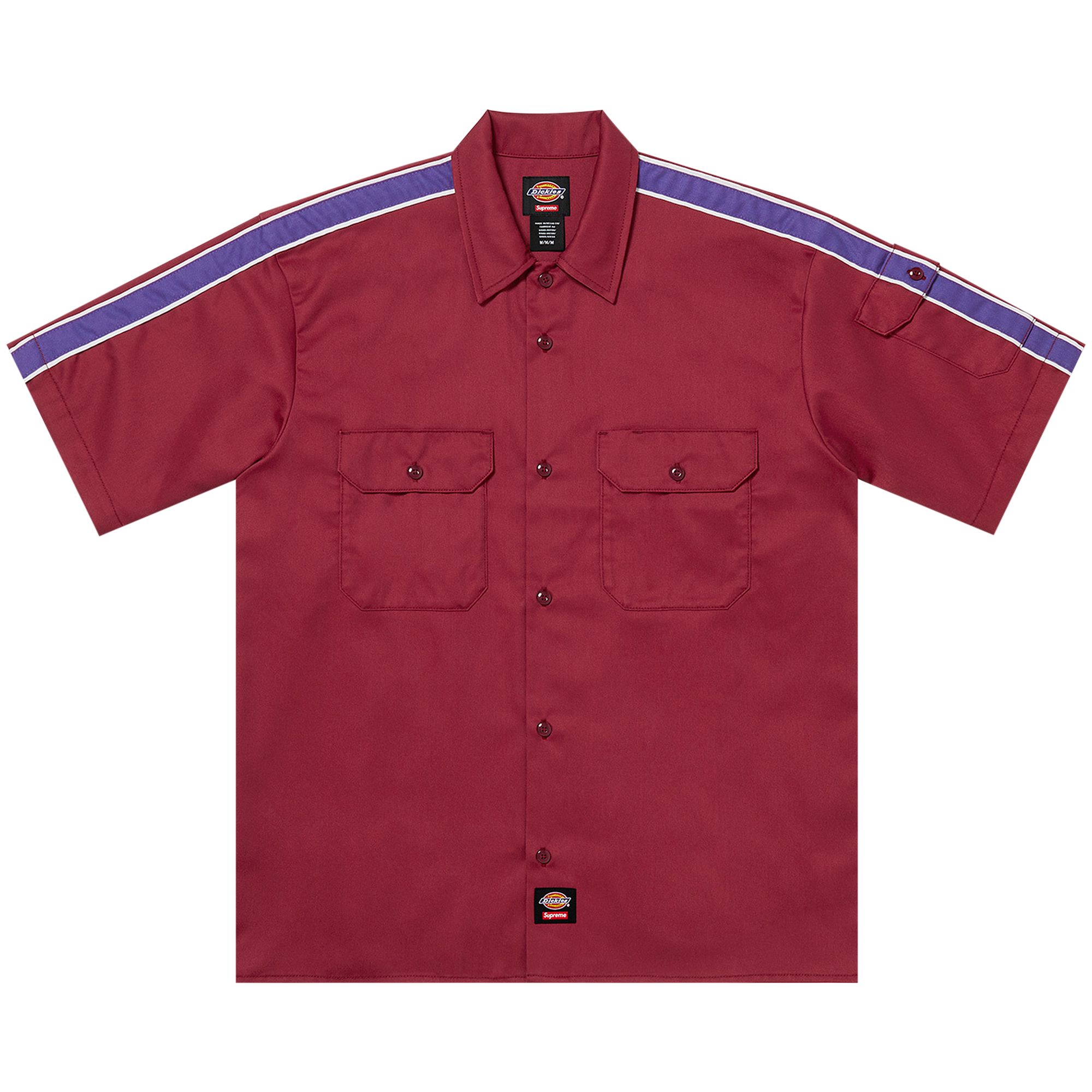 Pre-owned Supreme X Dickies Stripe Short-sleeve Work Shirt 'maroon' | Red | Men's Size M