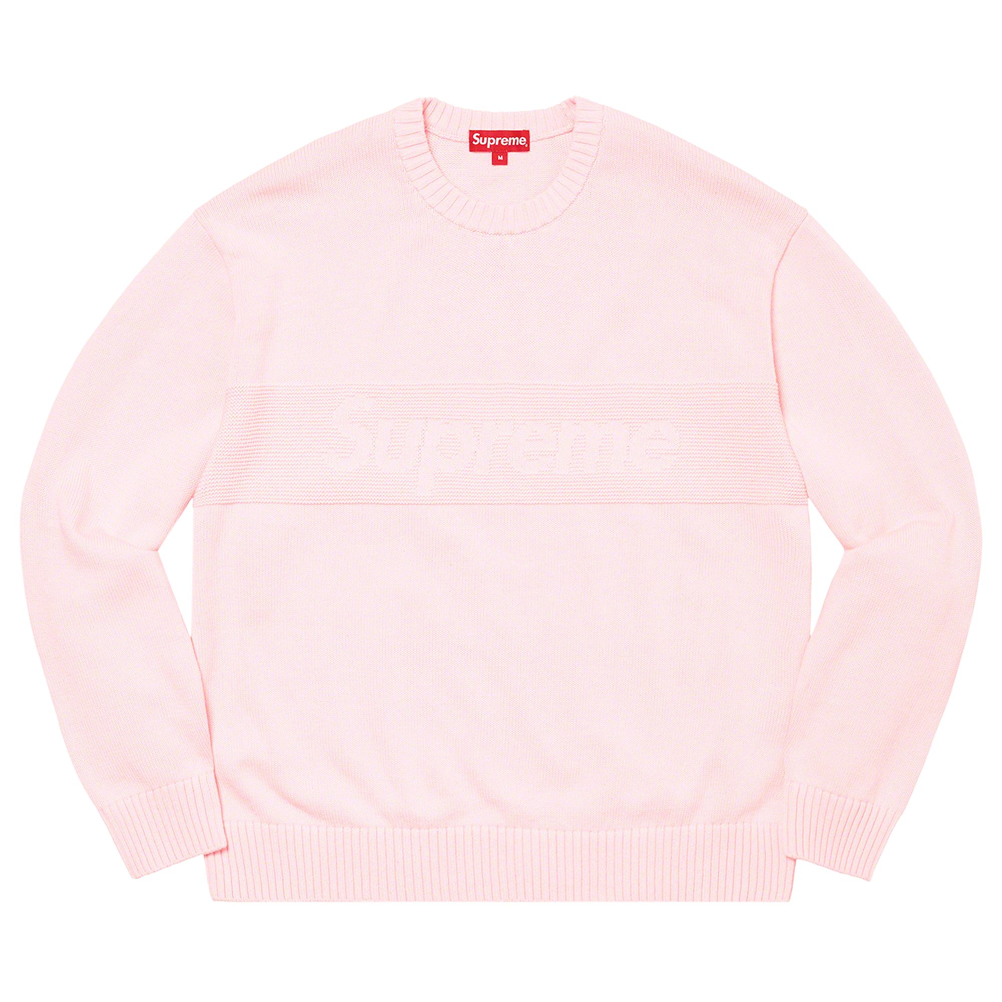Pre-owned Supreme Tonal Paneled Sweater 'pink' | Men's Size M