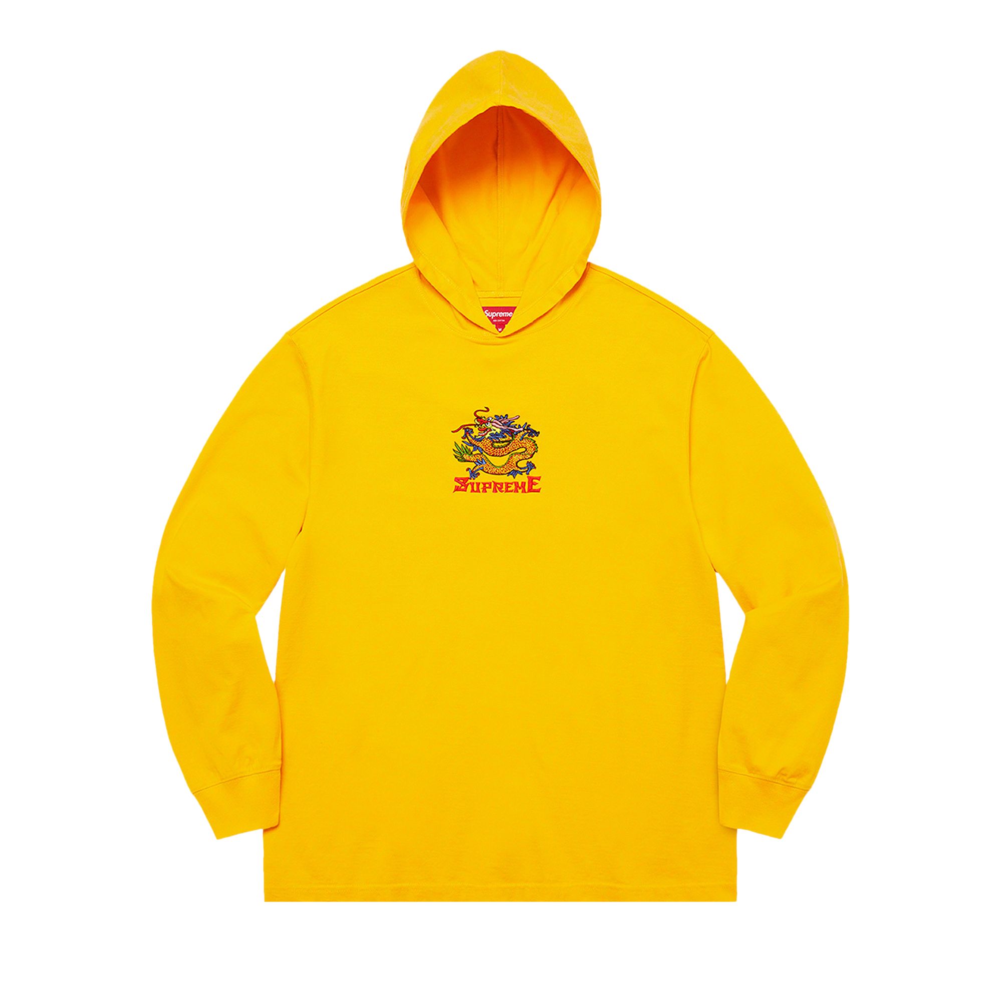 Pre-owned Supreme Dragon Hooded Long-sleeve Top 'gold' | Men's Size M