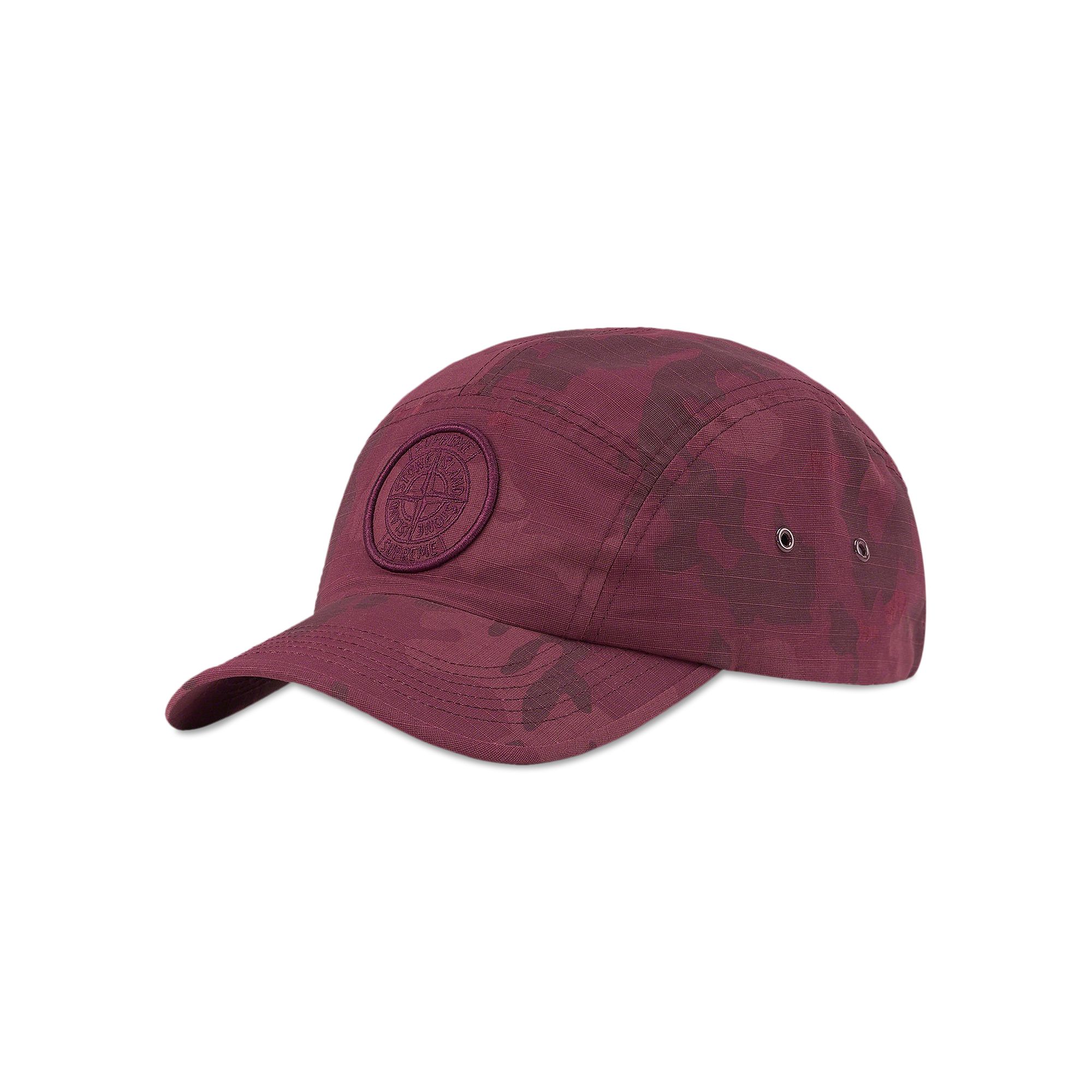 Pre-owned Supreme X Stone Island Reactive Ice Camo Camp Cap 'red'