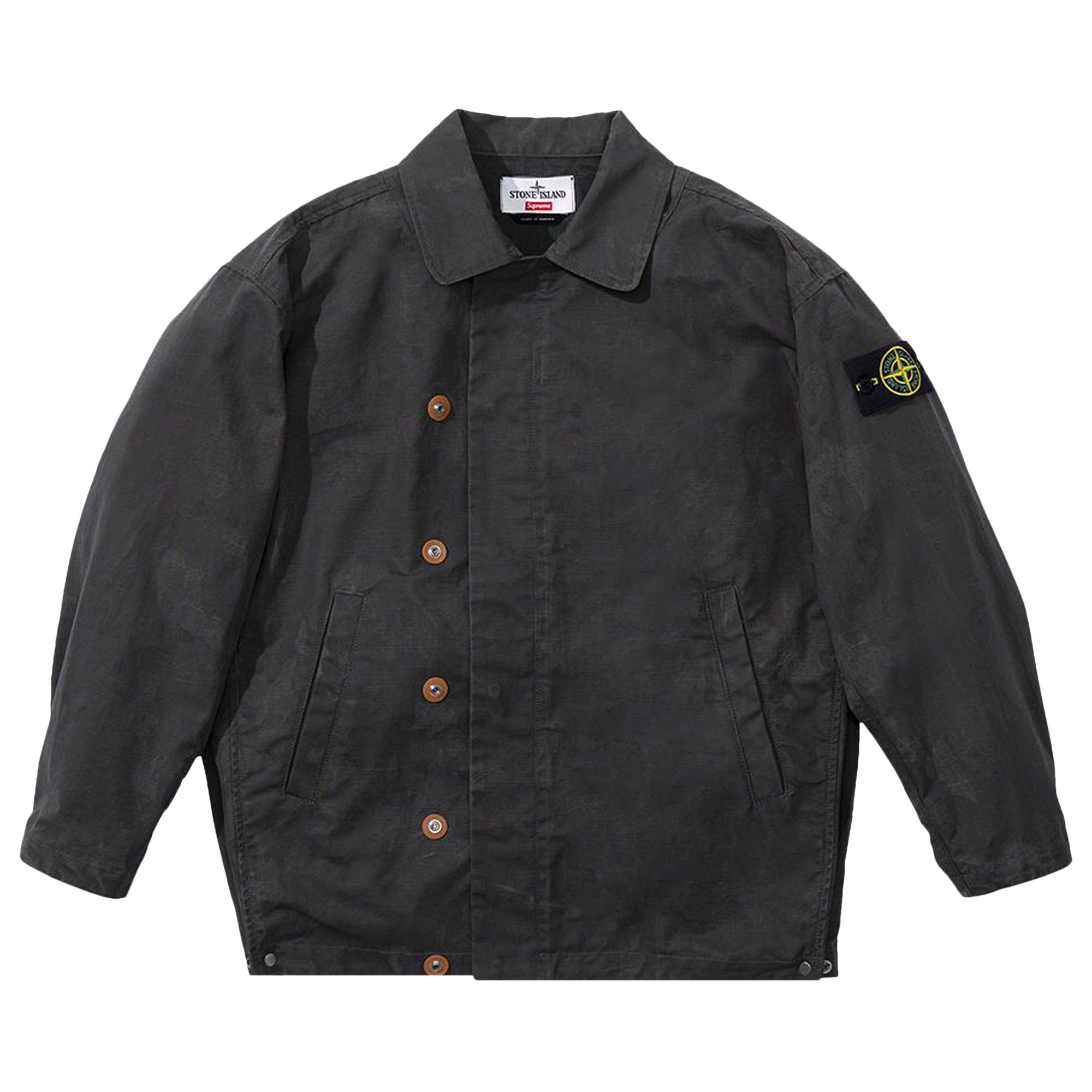 Pre-owned Supreme X Stone Island Reactive Ice Camo Ripstop Jacket 'black'