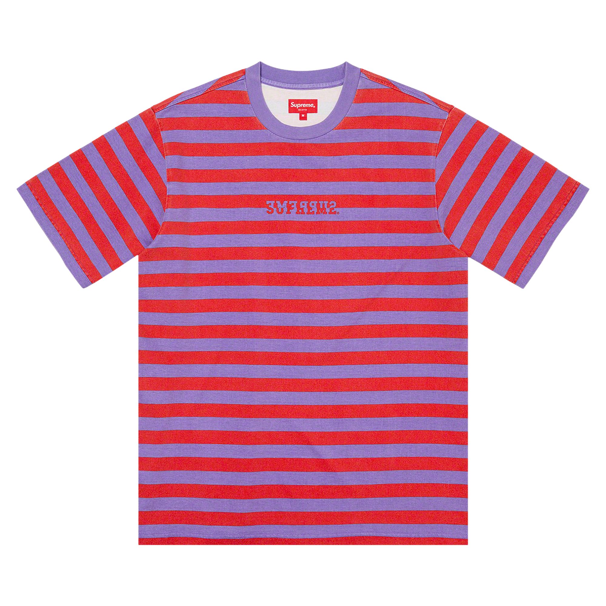 Pre-owned Supreme Reverse Stripe Short-sleeve Top 'red'