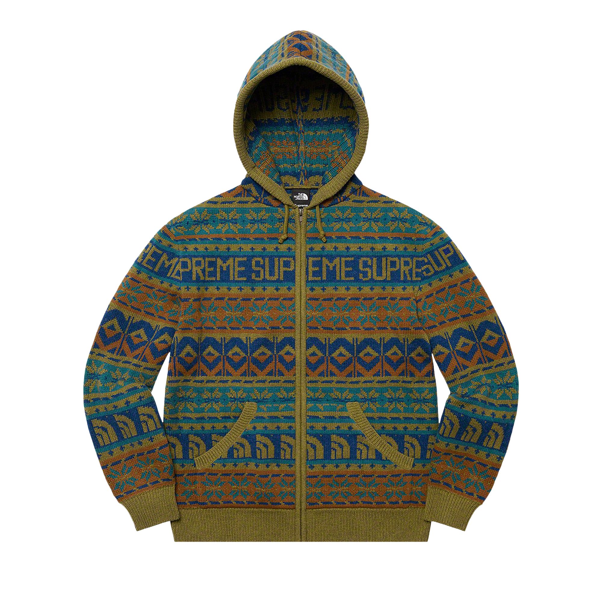 Pre-owned Supreme X The North Face Zip Up Hooded Sweater 'olive' | Green | Men's Size Xl