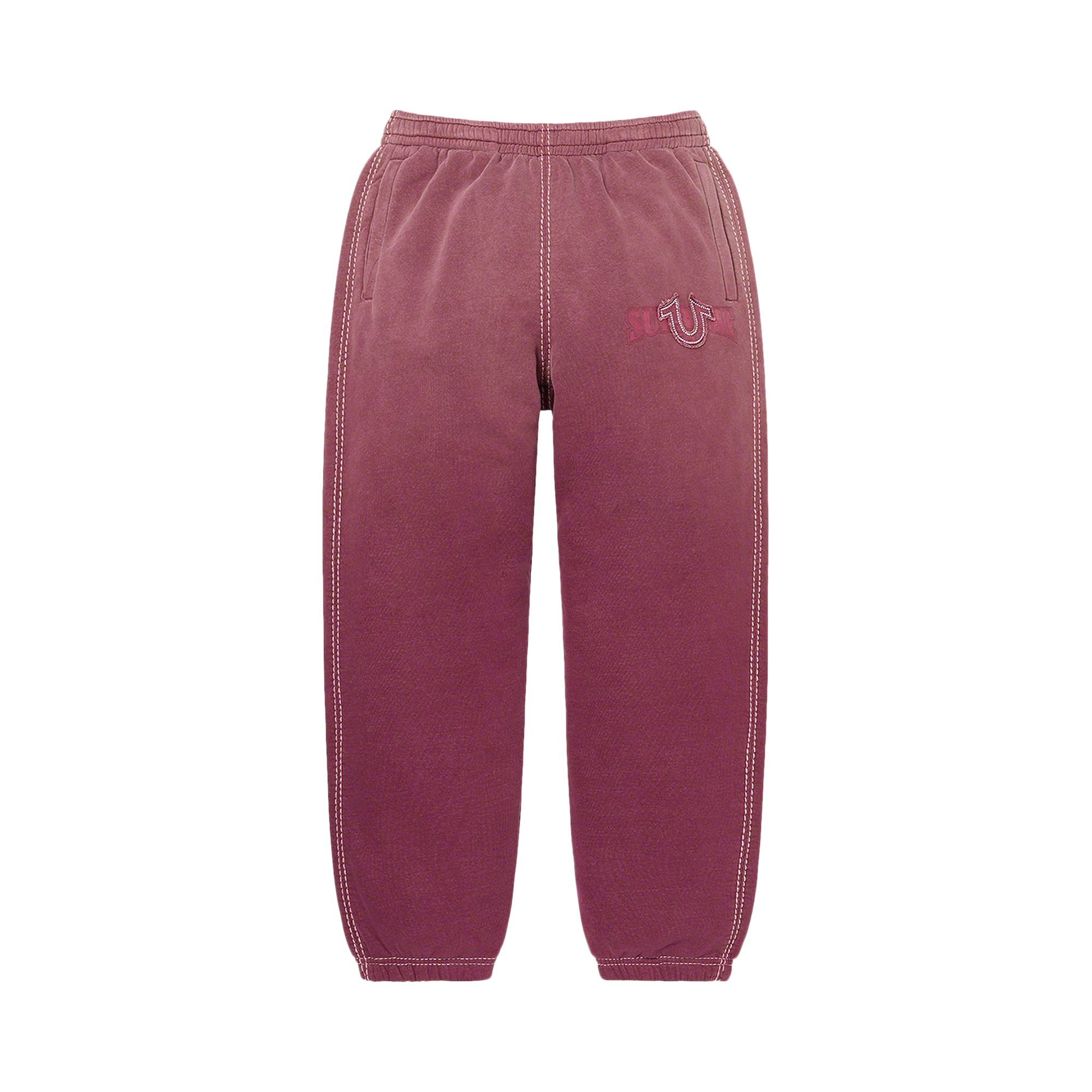Pre-owned Supreme X True Religion Sweatpant 'eggplant' | Red | Men's Size S