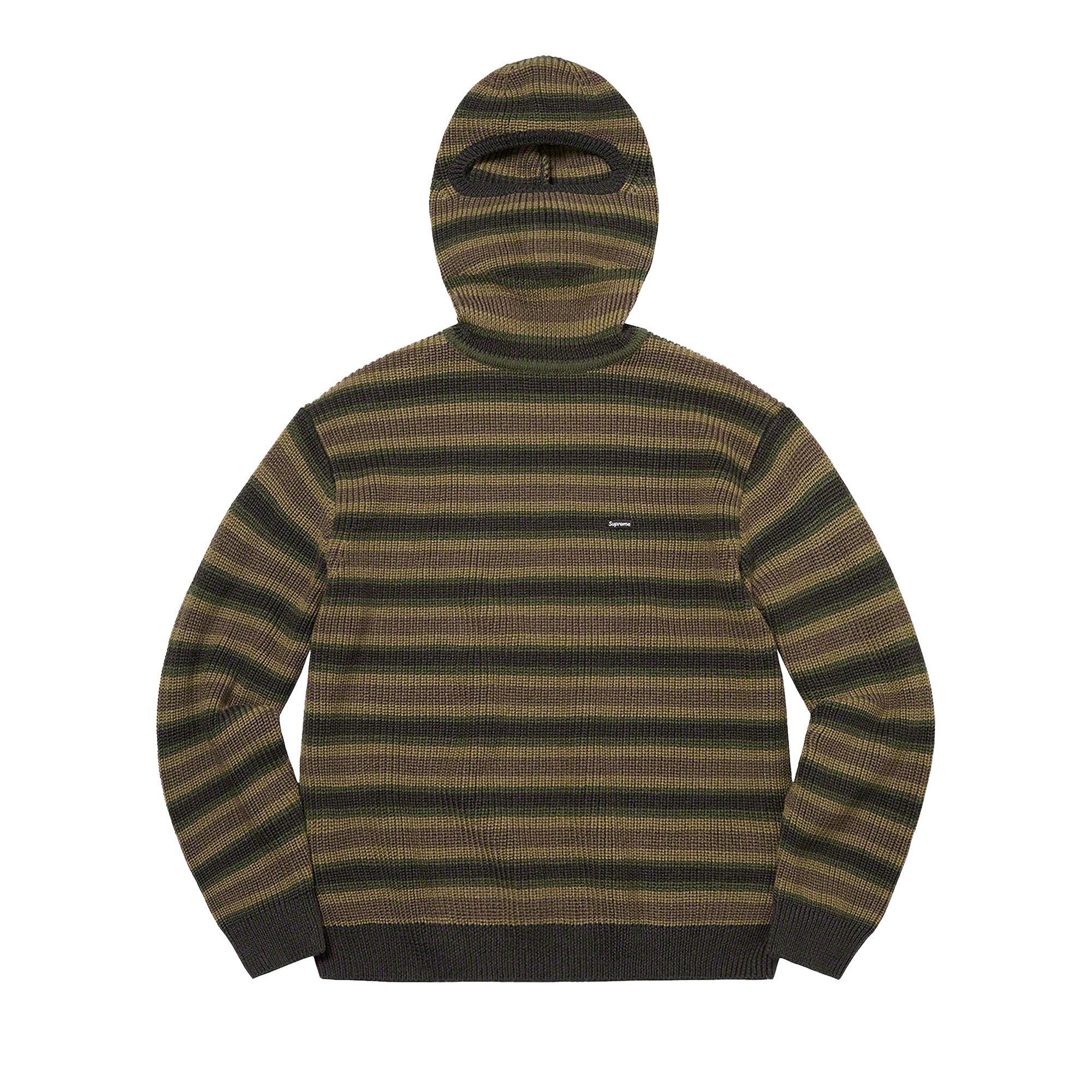 Pre-owned Supreme Small Box Balaclava/turtleneck Sweater 'olive Stripe' | Green | Men's Size L