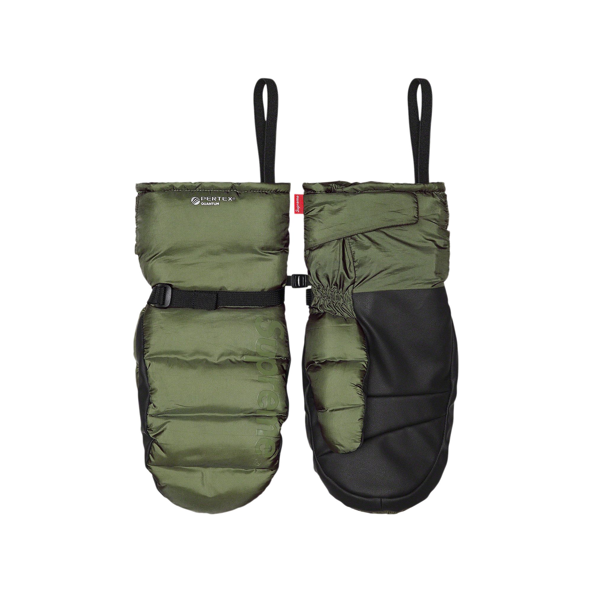 Pre-owned Supreme Featherweight Down Mittens 'olive' | Green | Men's Size L