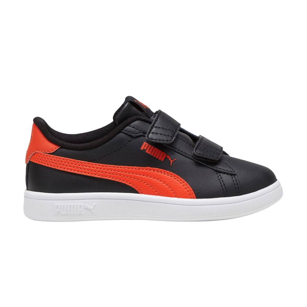 Puma Smash 3.0 Leather Velcro Little Kid 'Black Redmazing' | Kid's Size 11.5 - 392033-17