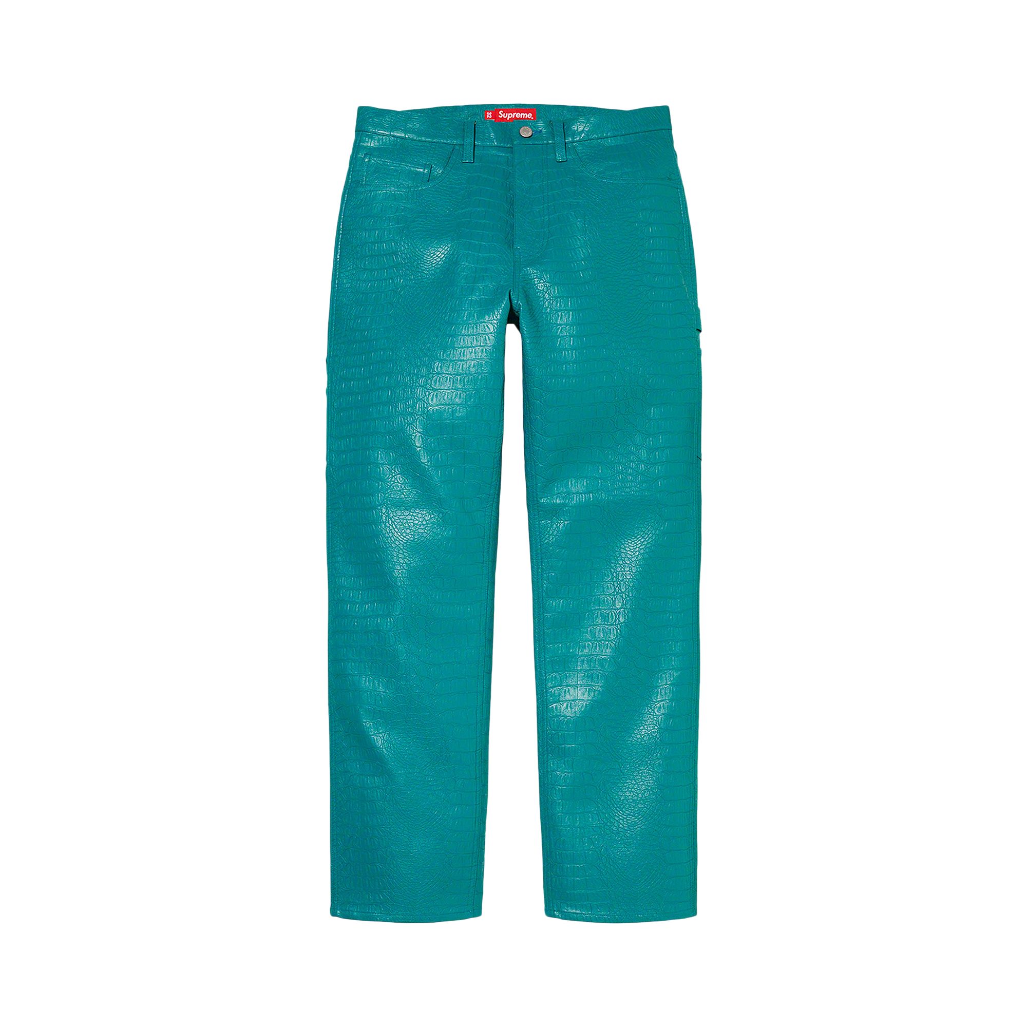 Pre-owned Supreme Faux Croc Painter Pant 'teal' | Men's Size 30 In Blue