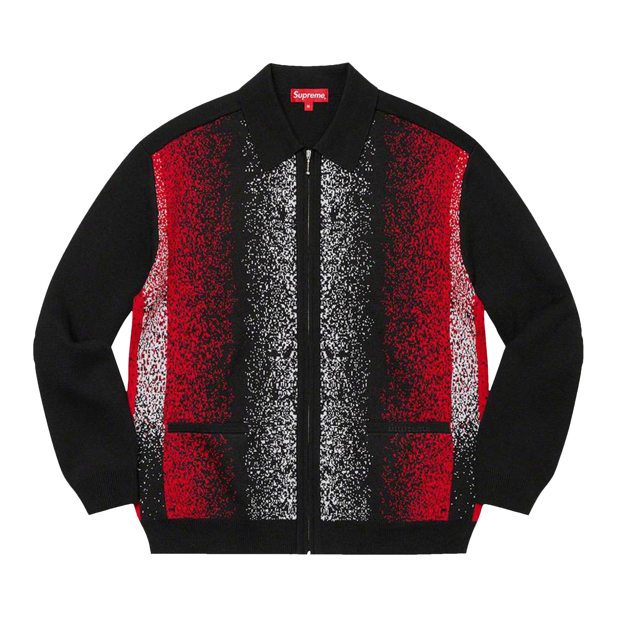 Pre-owned Supreme Gradient Stripe Zip Up Cardigan 'black'