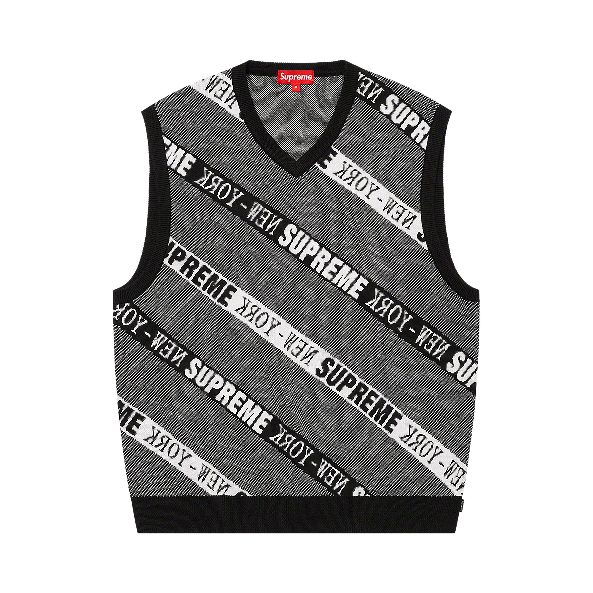 Supreme Stripe Sweater Vest 'Black' | Men's Size L