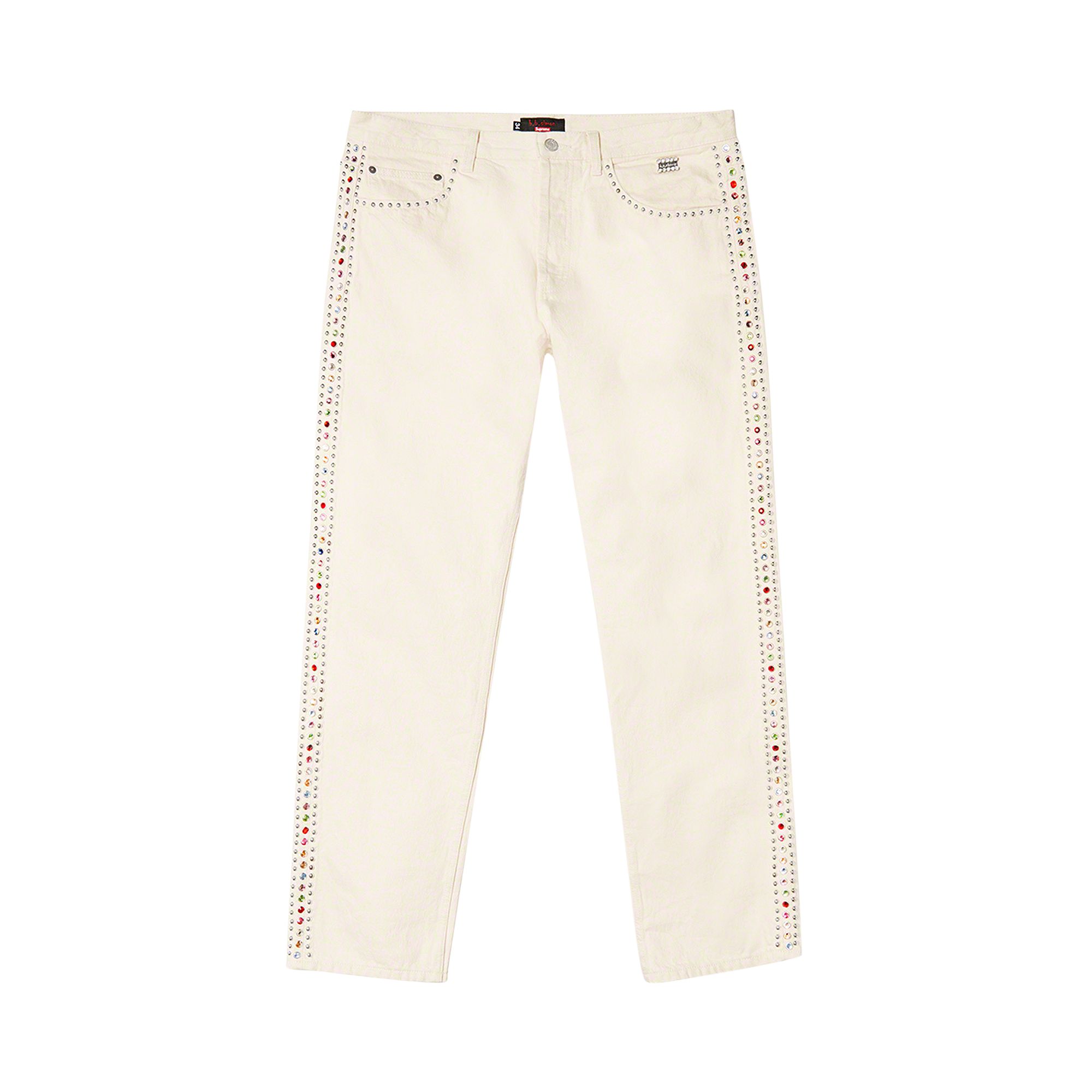 Pre-owned Supreme X B.b. Simon Studded Regular Jean 'natural' In Cream