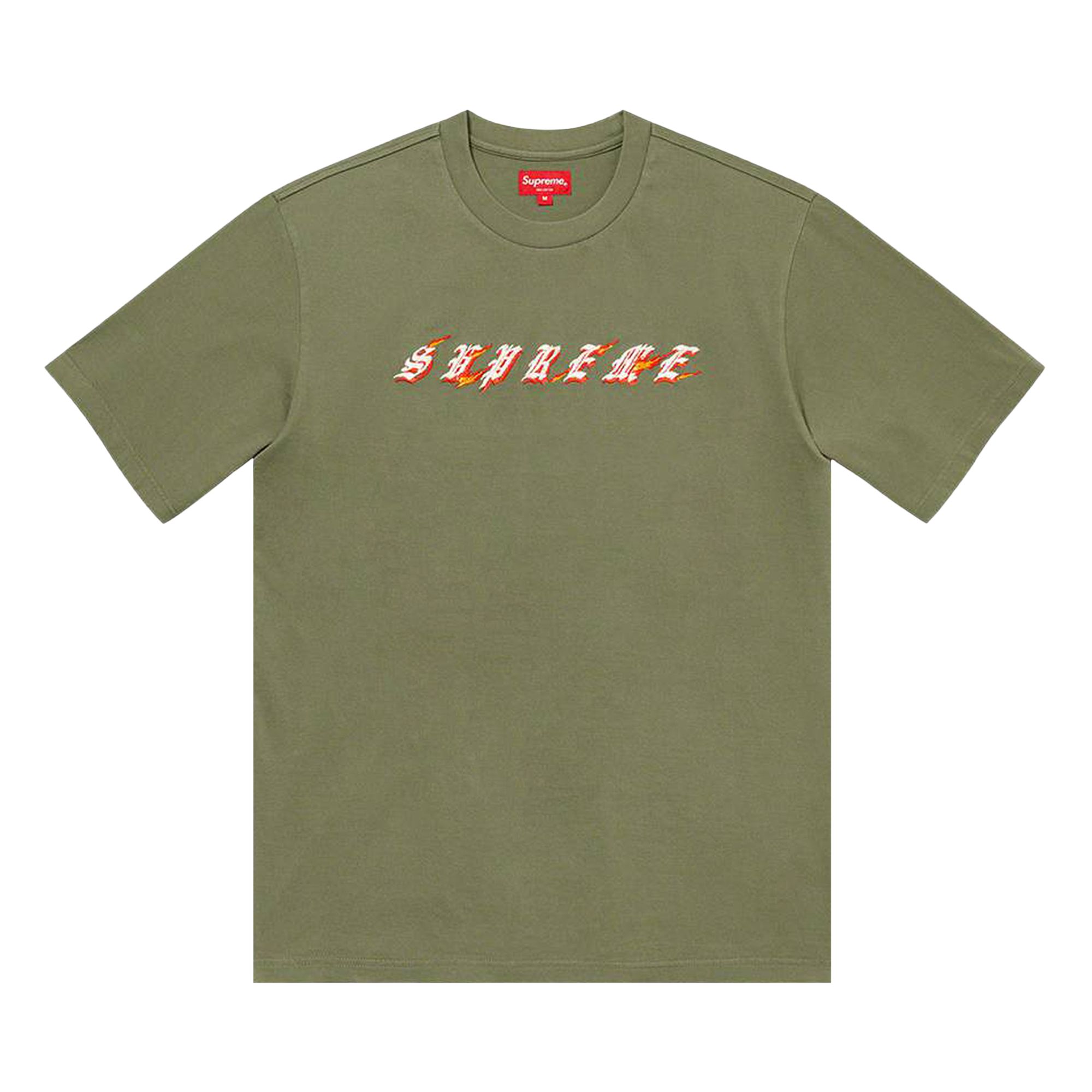 Supreme Flames Short-Sleeve Top 'Olive' | Green | Men's Size M