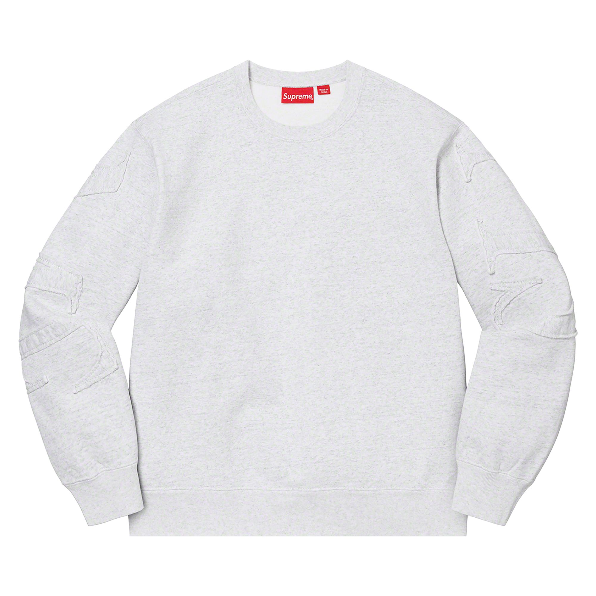 Pre-owned Supreme Tonal Appliqué Crewneck 'ash Grey' | Men's Size Xl