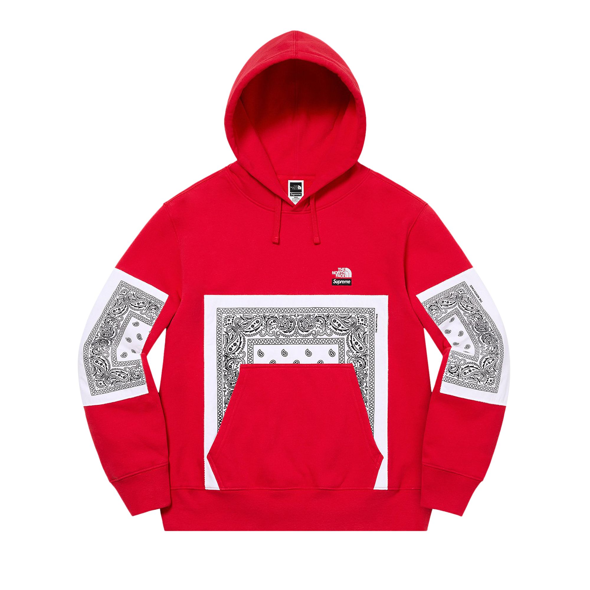 Pre-owned Supreme X The North Face Bandana Hooded Sweatshirt 'red'