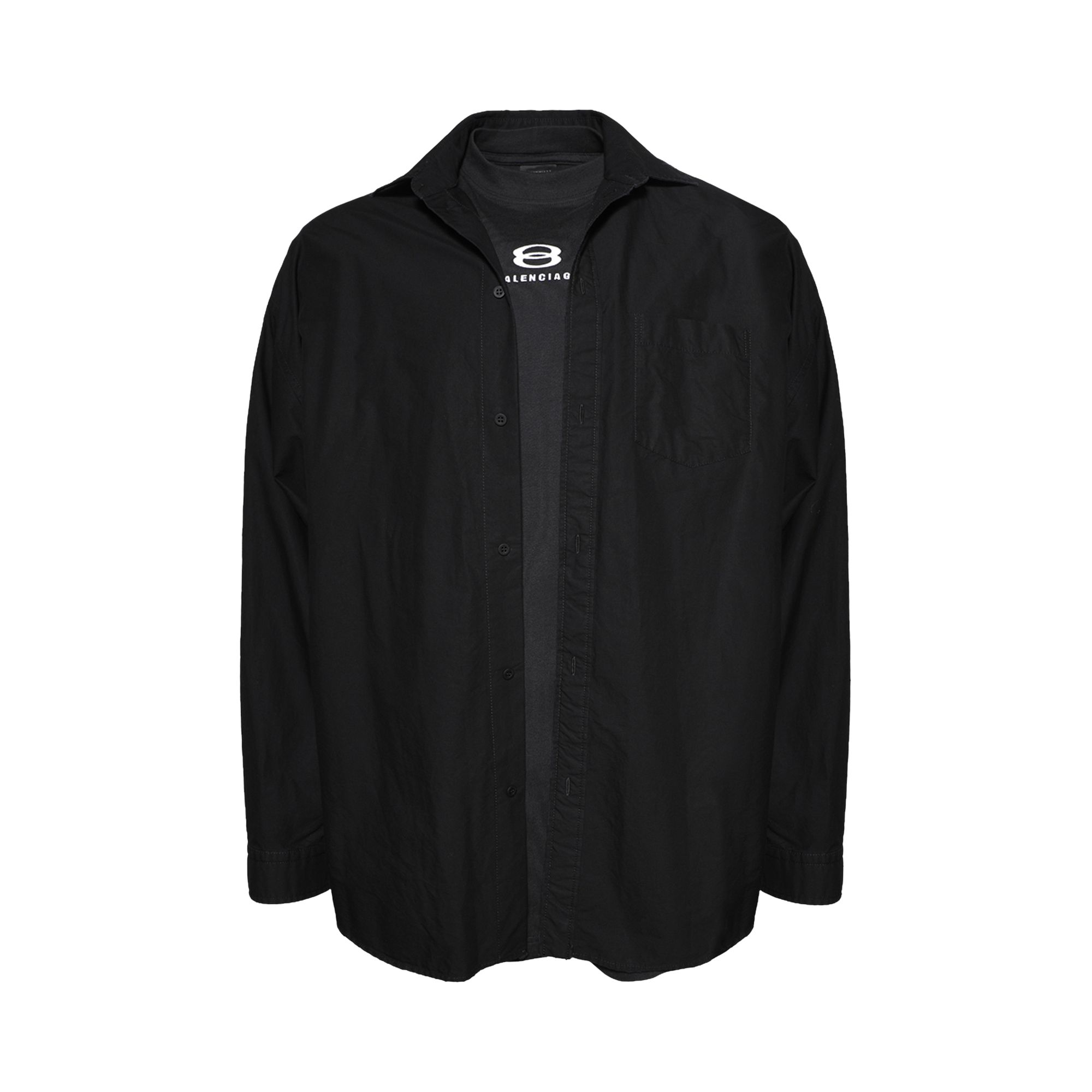 Pre-owned Balenciaga Unity Sports Icon Layered Oversized Shirt 'black' | Men's Size 1